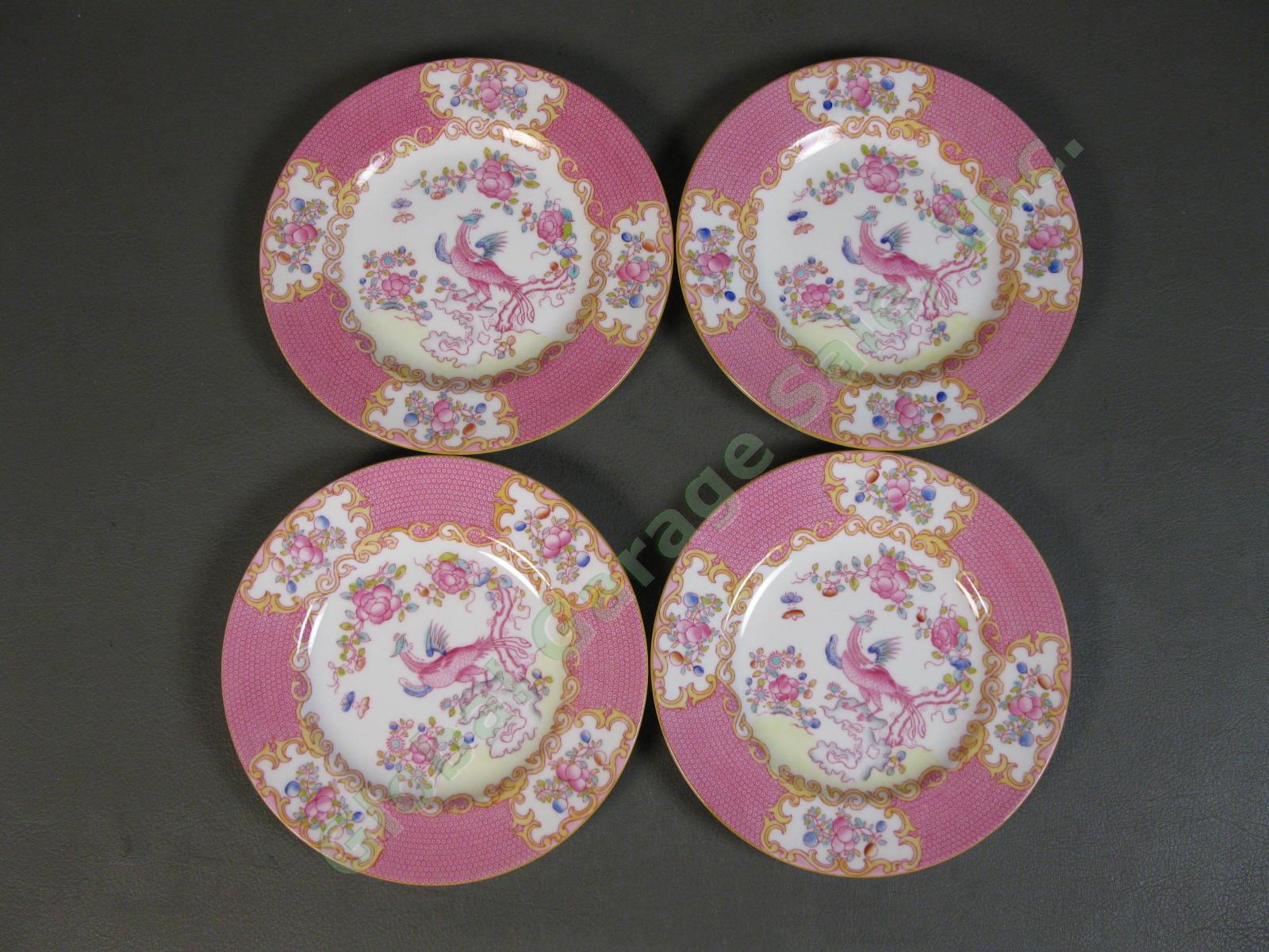 SET of 4 RARE Minton Cockatrice Pink Bread Butter Plate 6 1/4" B&B LOT Wreath NR 2