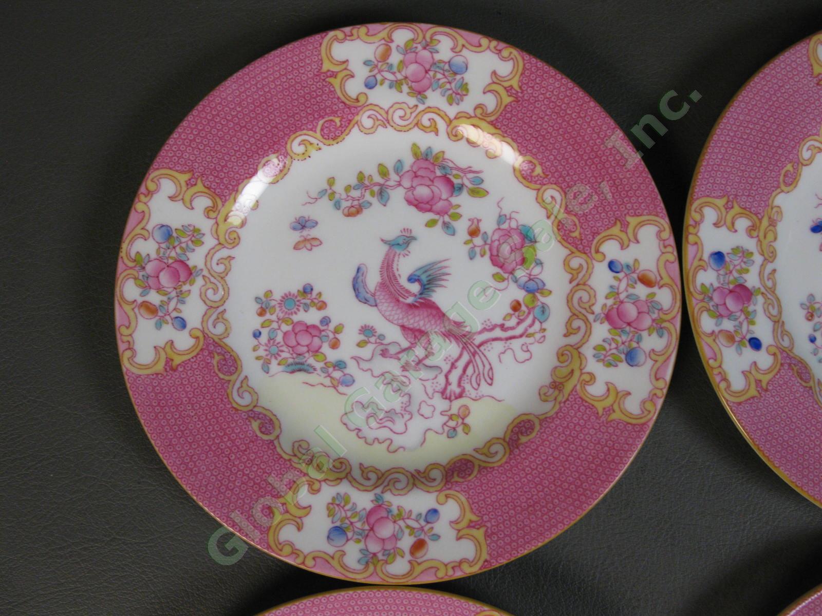 SET of 4 RARE Minton Cockatrice Pink Bread Butter Plate 6 1/4" B&B LOT Wreath NR 3