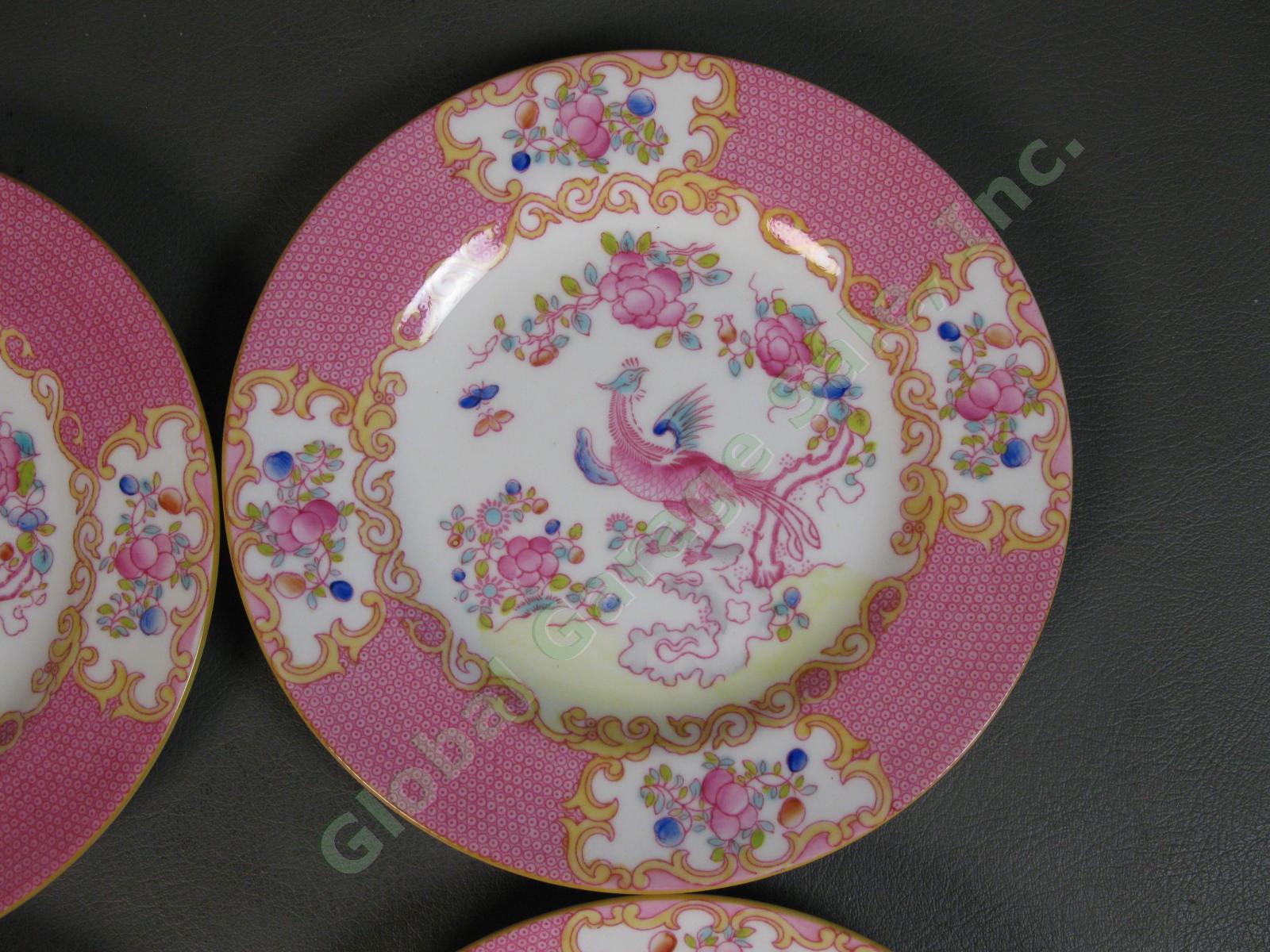 SET of 4 RARE Minton Cockatrice Pink Bread Butter Plate 6 1/4" B&B LOT Wreath NR 4