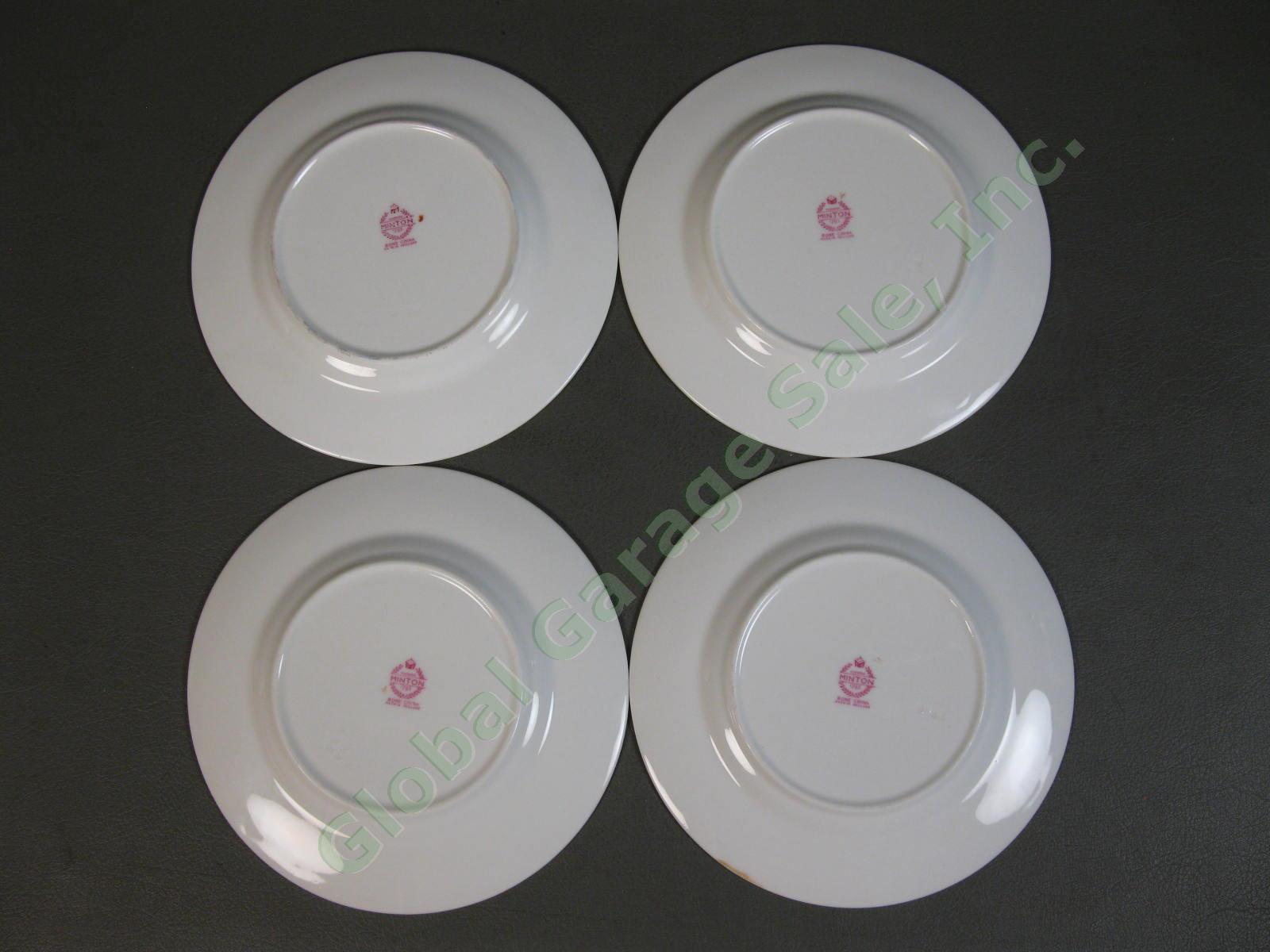 SET of 4 RARE Minton Cockatrice Pink Bread Butter Plate 6 1/4" B&B LOT Wreath NR 7