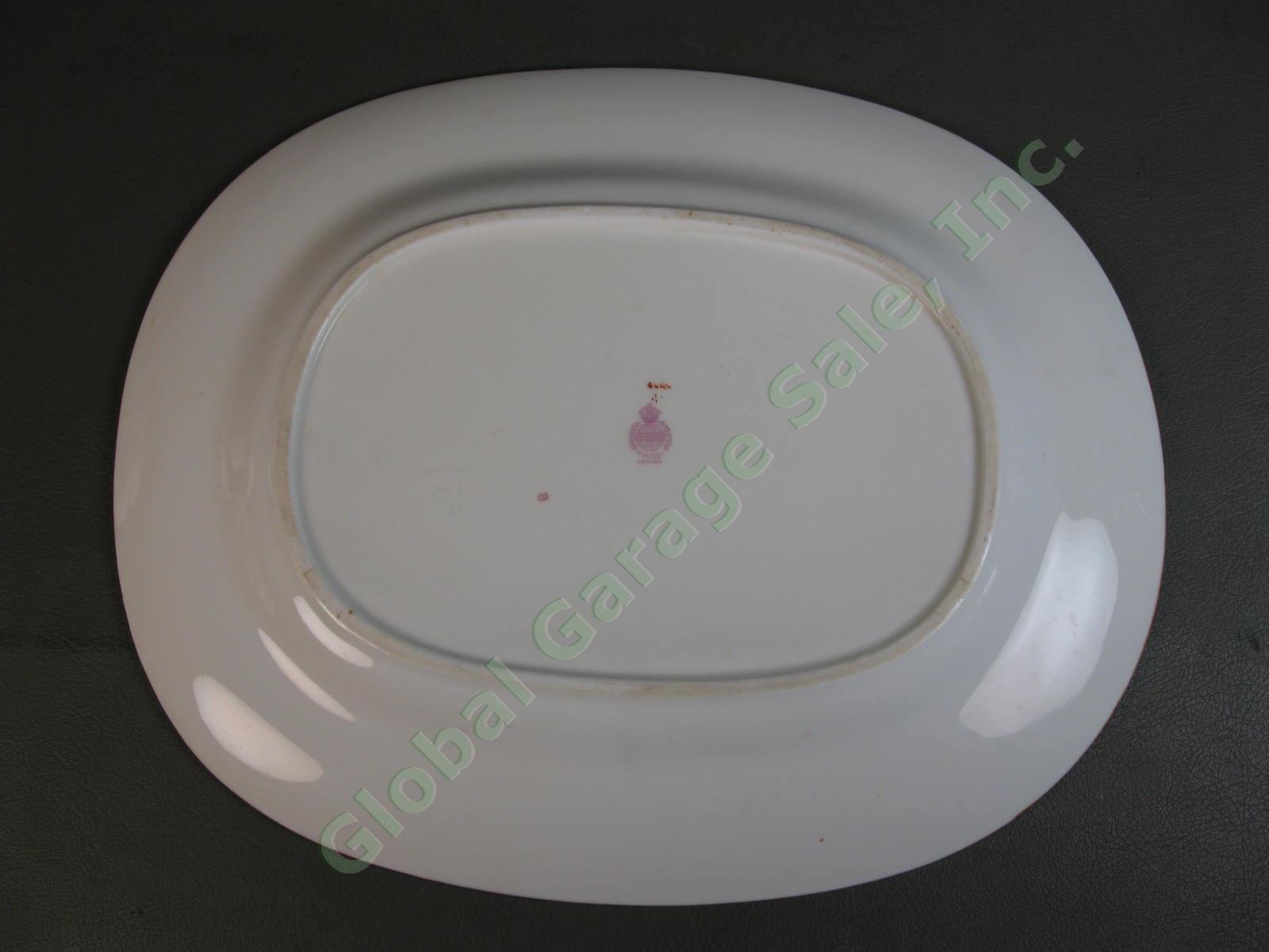 RARE Minton Cockatrice Pink 13" In Oval Serving Platter Smooth Globe Pre 1951 NR 3