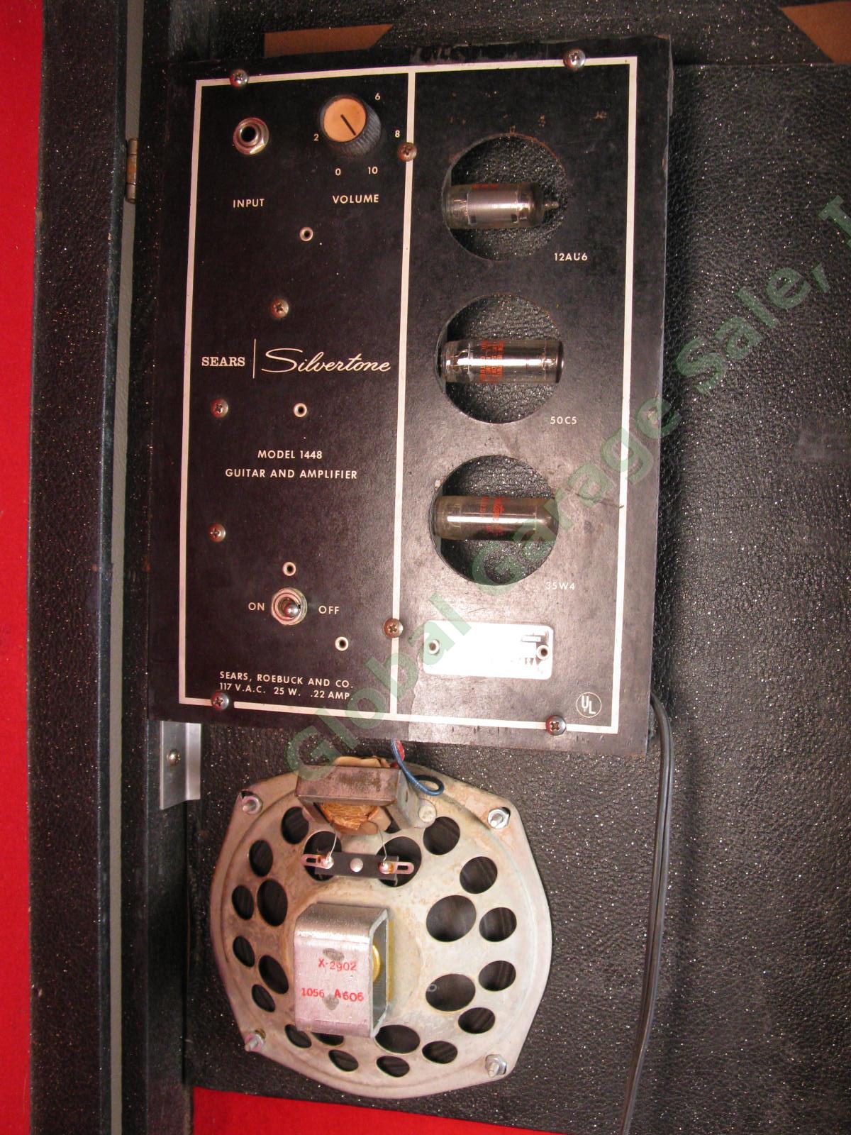 VTG Sears Danelectro Silvertone 1448 Electric Guitar Tube Amplifier & Case ONLY 6