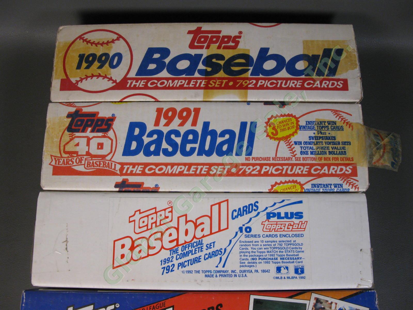 6 Topps Baseball Card COMPLETE SETS 1990 1991 1992 1993 1994 1995 2 SEALED NR 1