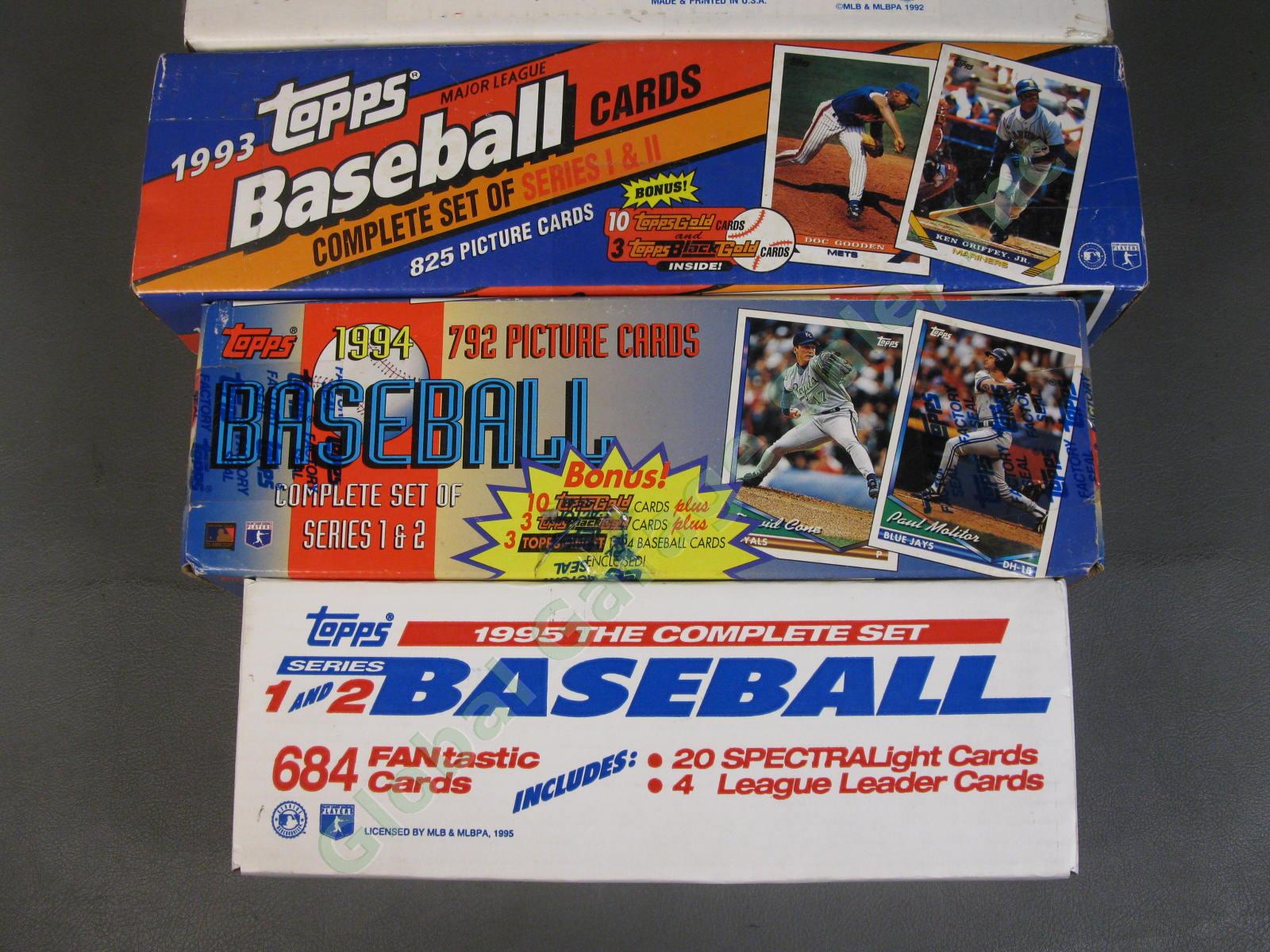 6 Topps Baseball Card COMPLETE SETS 1990 1991 1992 1993 1994 1995 2 SEALED NR 2
