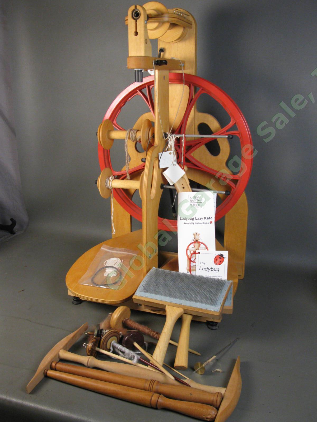 Schacht Ladybug Spinning Wheel Lazy Kate & MORE Accessories Excellent Condition
