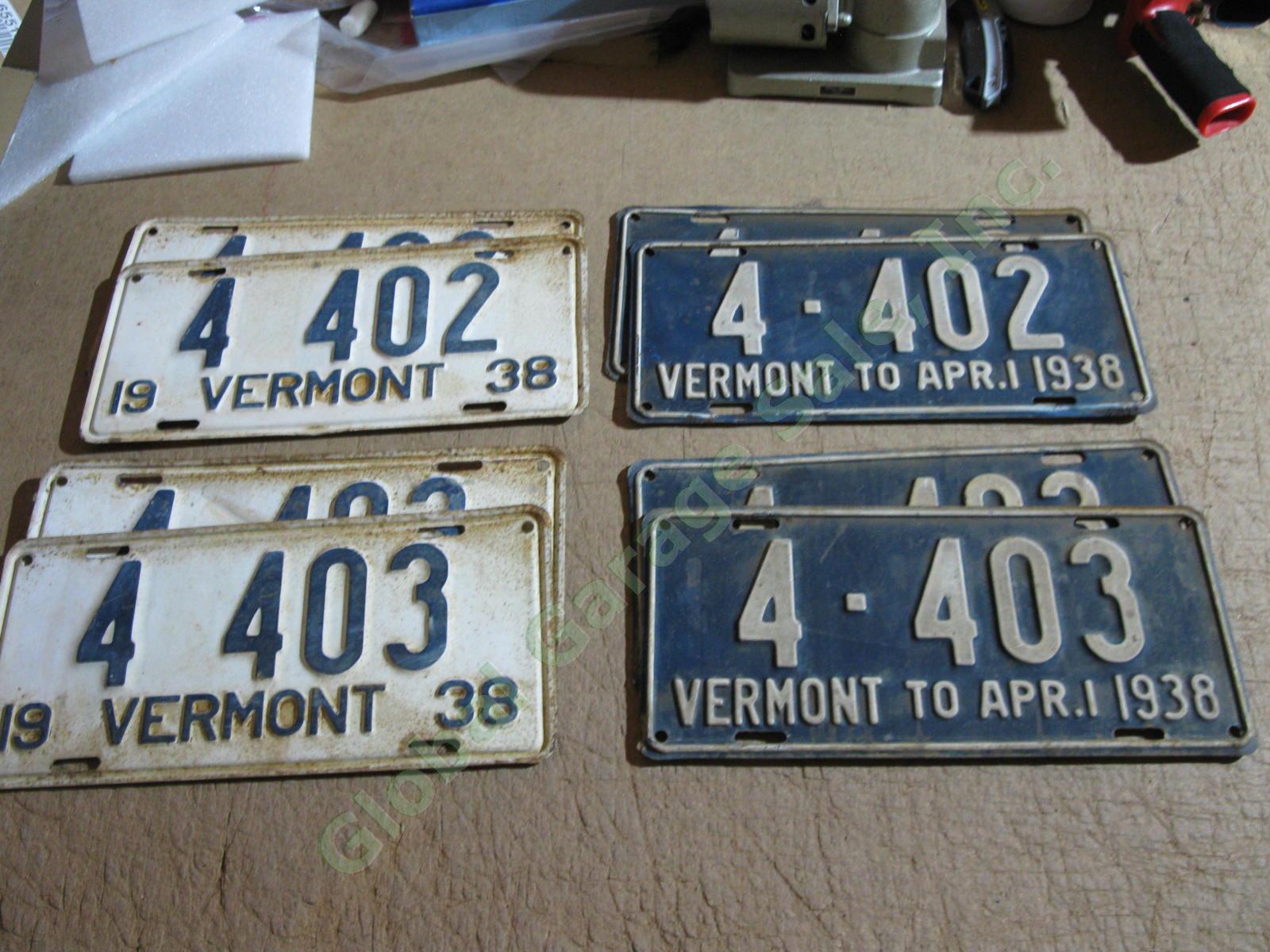 28 Pairs Vermont License Plate Matching Sets & 5 Single 1923-1960 3
