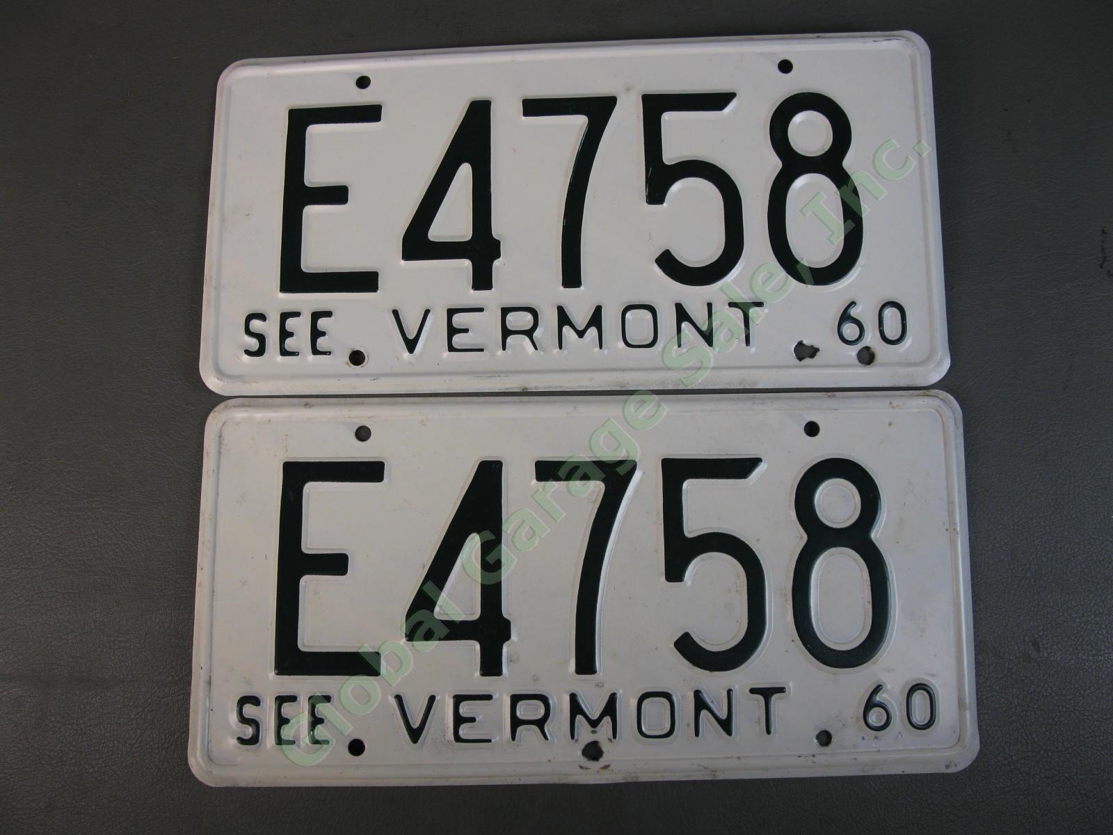 28 Pairs Vermont License Plate Matching Sets & 5 Single 1923-1960 7