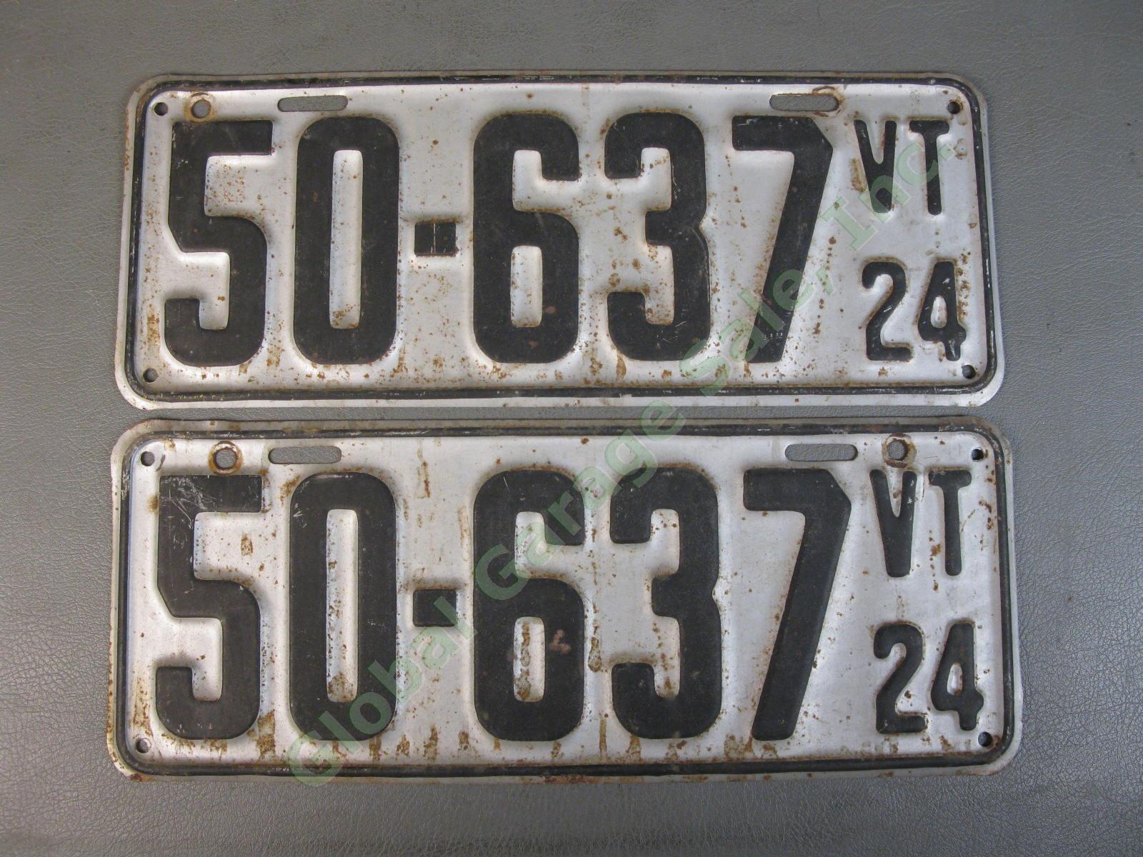 28 Pairs Vermont License Plate Matching Sets & 5 Single 1923-1960 8