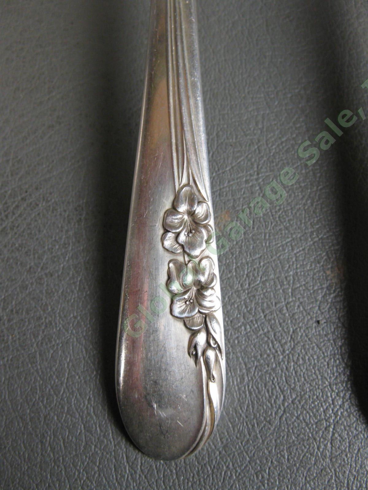 4 International Sterling Silver Blossom Time Tablespoons Serving Spoon Set 252g 1