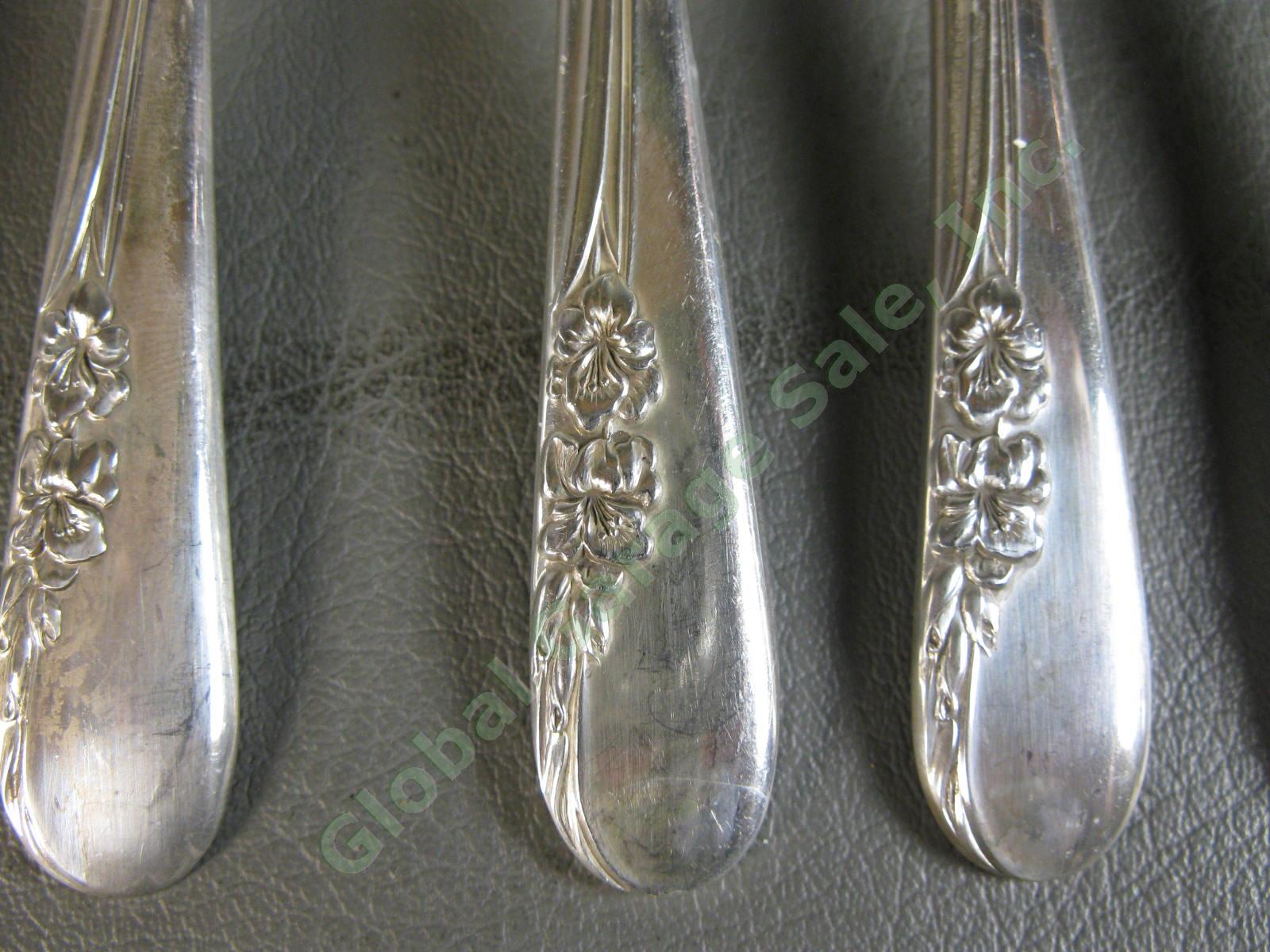6 International Sterling Silver Blossom Time 7 1/4" Dinner Fork Set 310g LOT NR 1