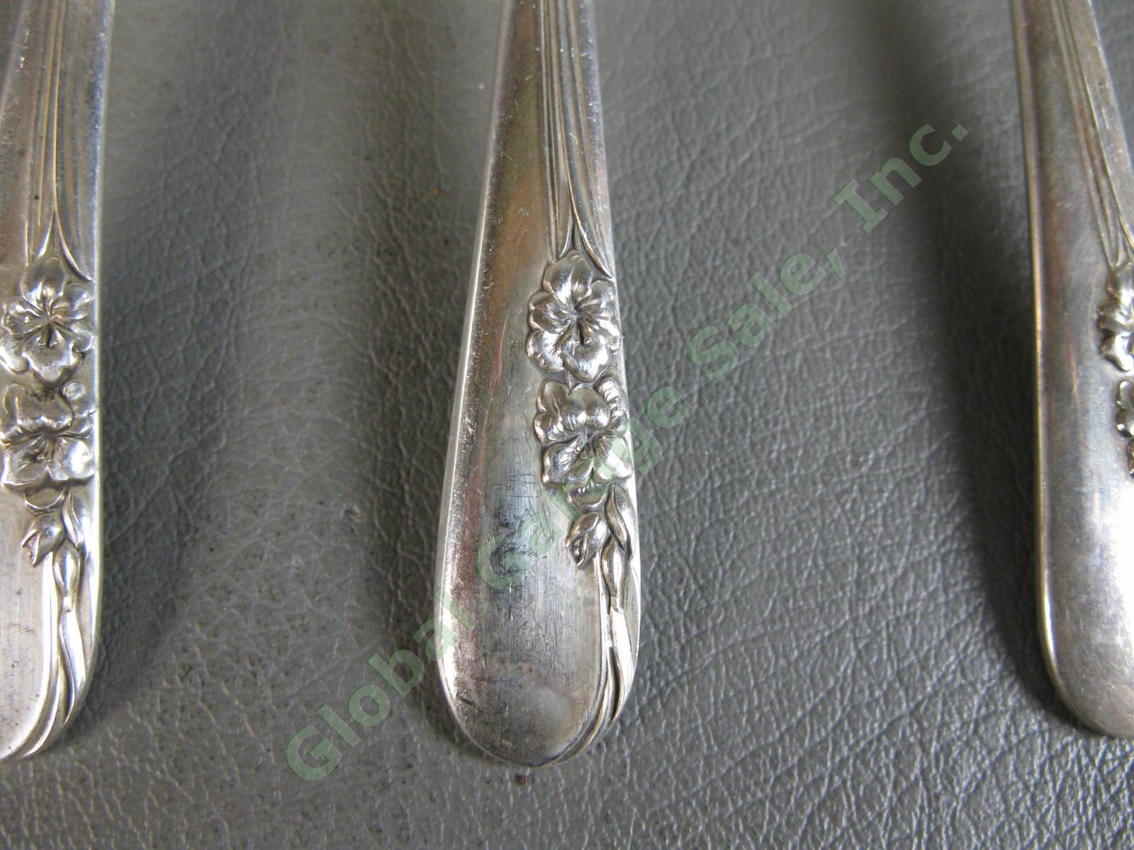 6 International Sterling Silver Blossom Time 6" Teaspoon Tea Spoon Set 179g LOT 1