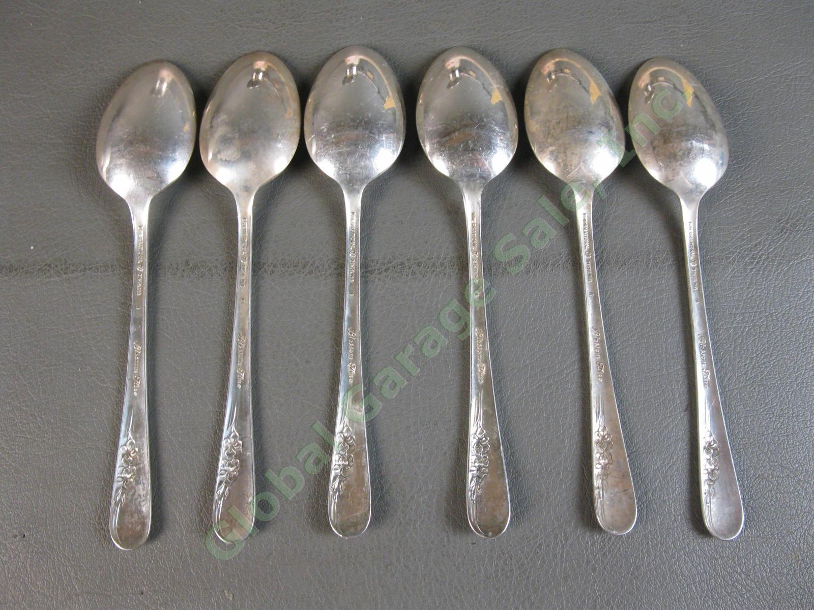 6 International Sterling Silver Blossom Time 6" Teaspoon Tea Spoon Set 179g LOT 2