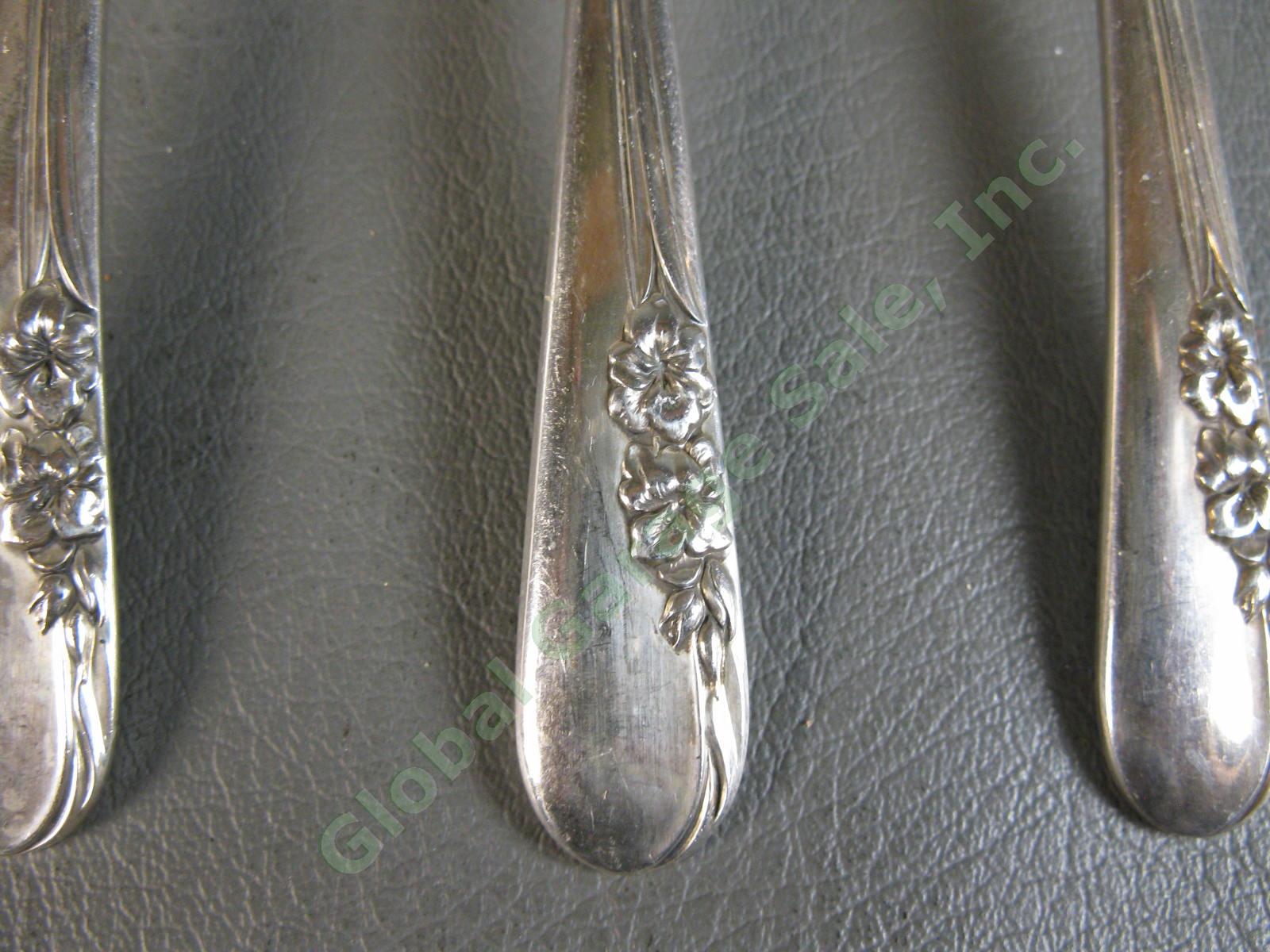 6 International Sterling Silver Blossom Time 6" Teaspoon Tea Spoon Set 184g LOT 1