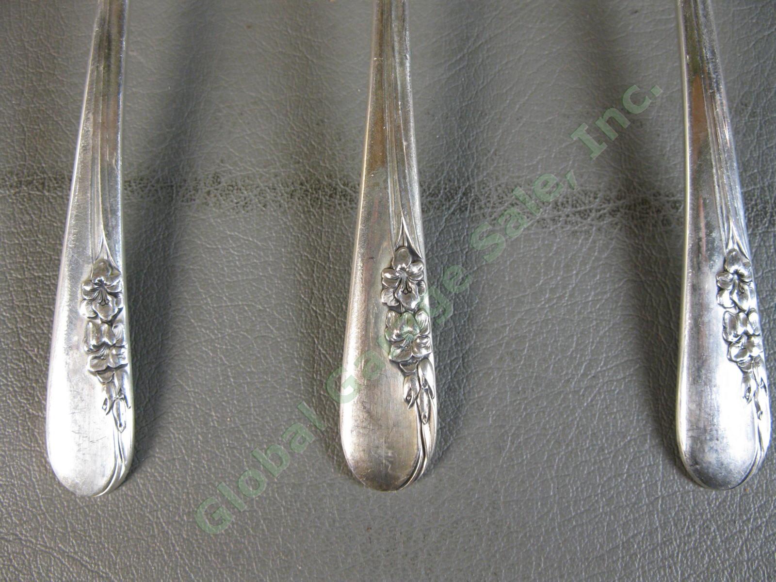 6 International Sterling Silver Blossom Time Round Bowl Soup Spoon Set 220g LOT 1