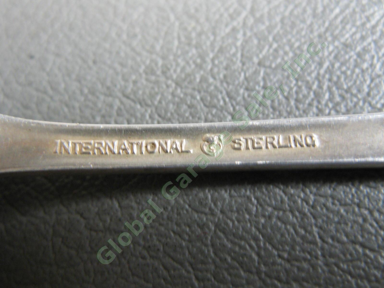 International Sterling Silver Blossom Time Salad Serving Set Spoon Knife Fork NR 6