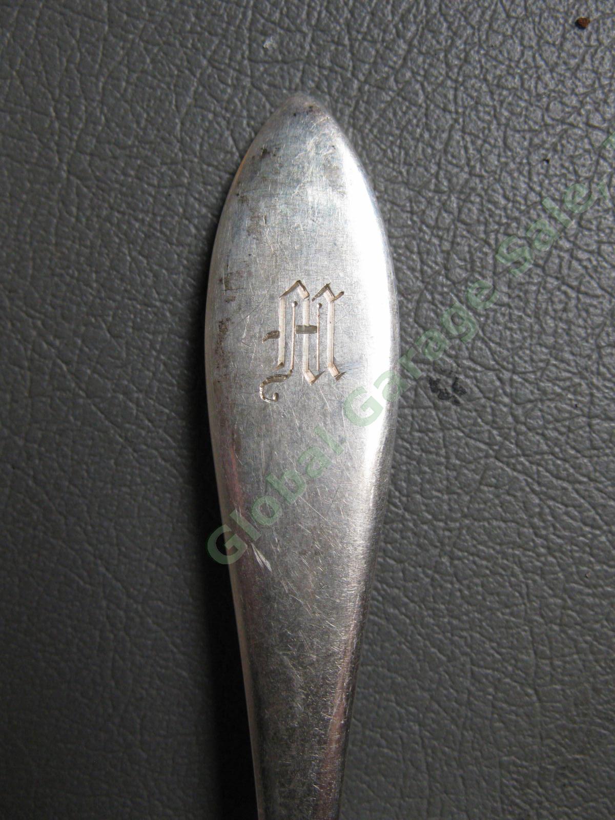 6 Antique 1905 Towle Lafayette Sterling Silver Teaspoon Spoon Set 6 1/8" 151g NR 1