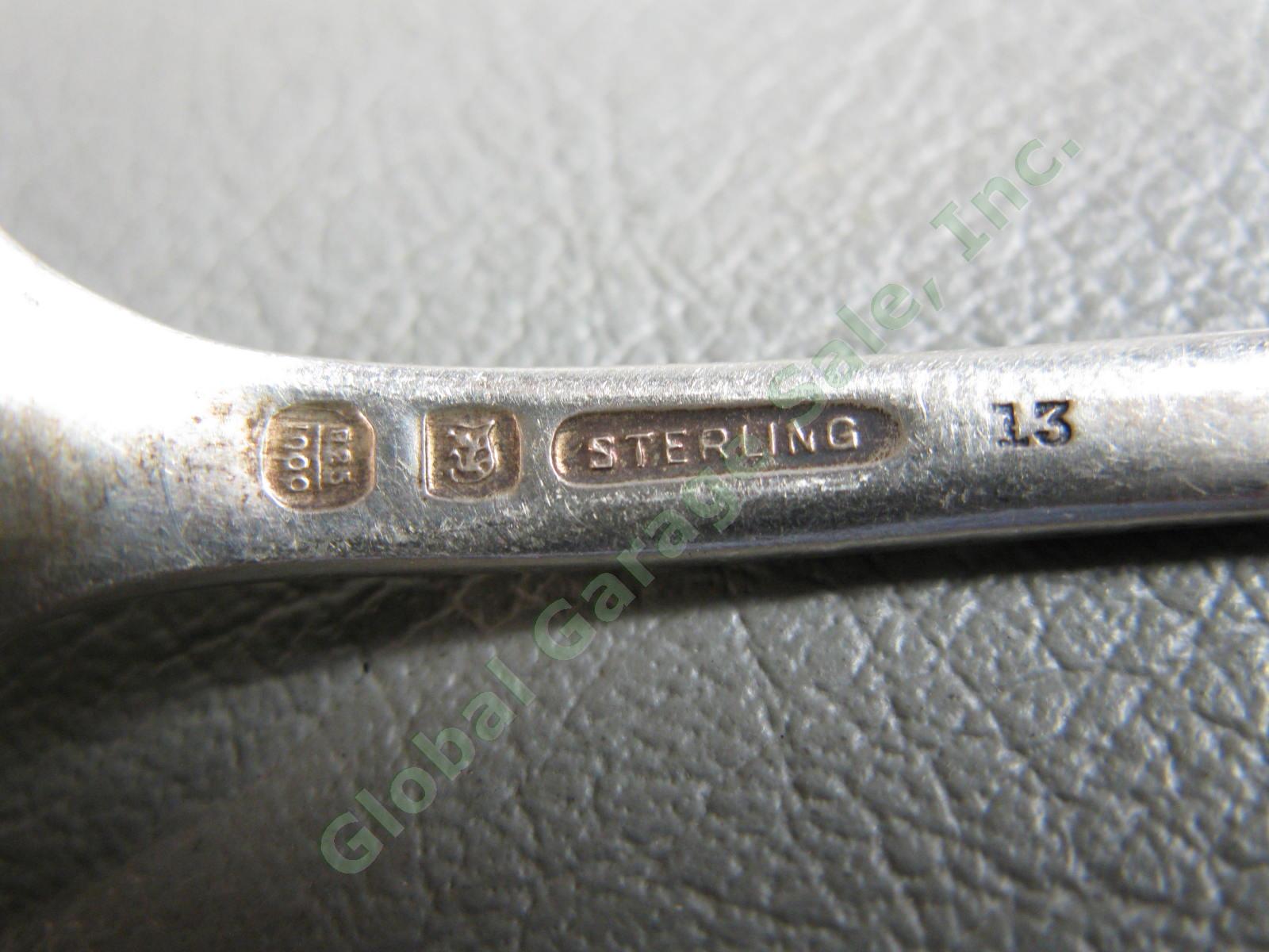 6 Antique 1905 Towle Lafayette Sterling Silver Teaspoon Spoon Set 6 1/8" 151g NR 3