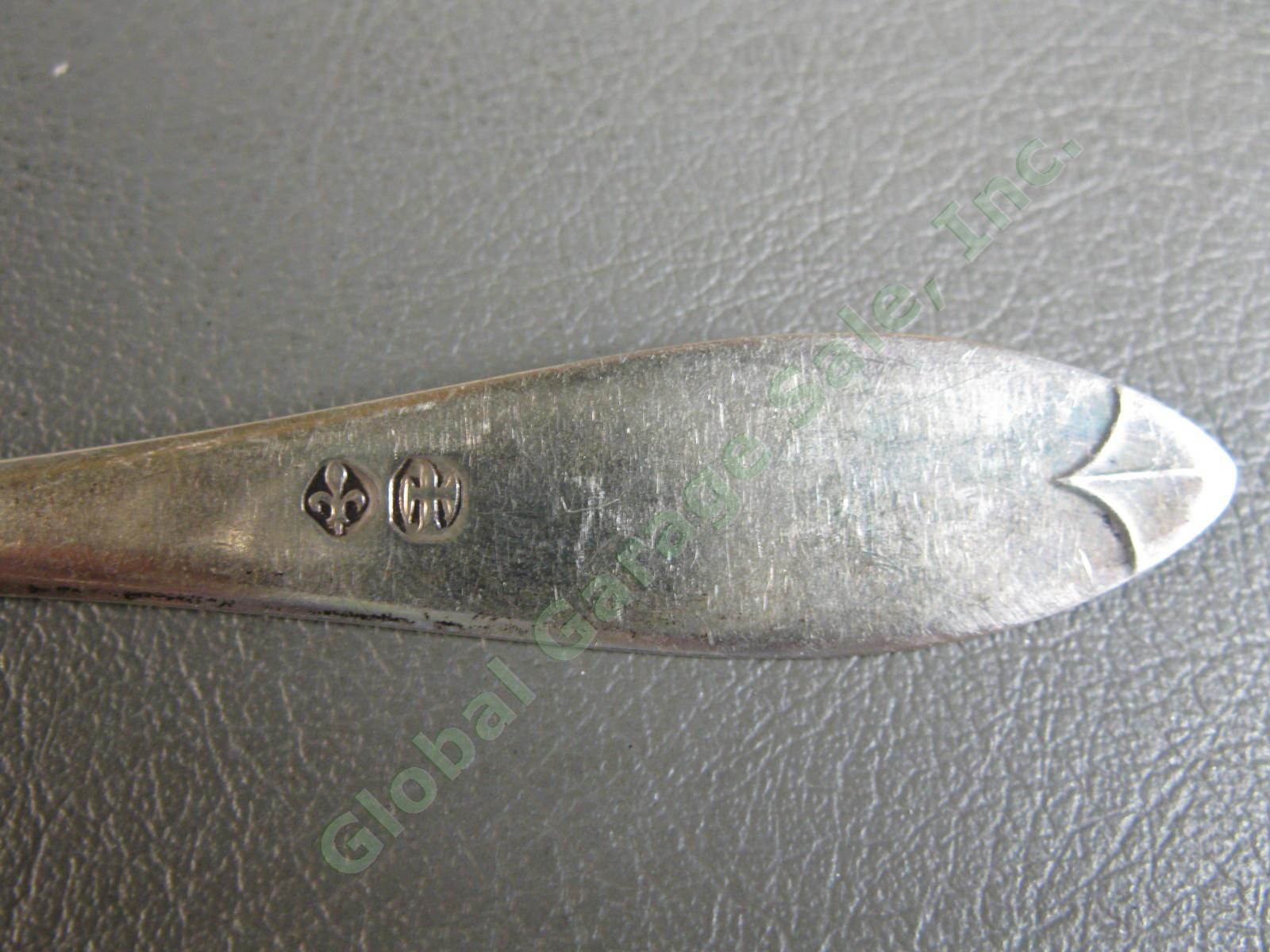 6 Antique 1905 Towle Lafayette Sterling Silver Teaspoon Spoon Set 6 1/8" 151g NR 4
