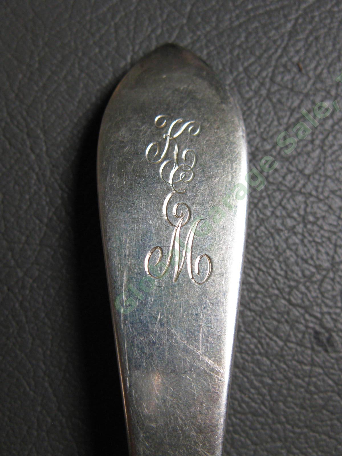 12 Dominick & Haff Pointed Antique Sterling Silver Teaspoon Spoon Set KEM 357g 2