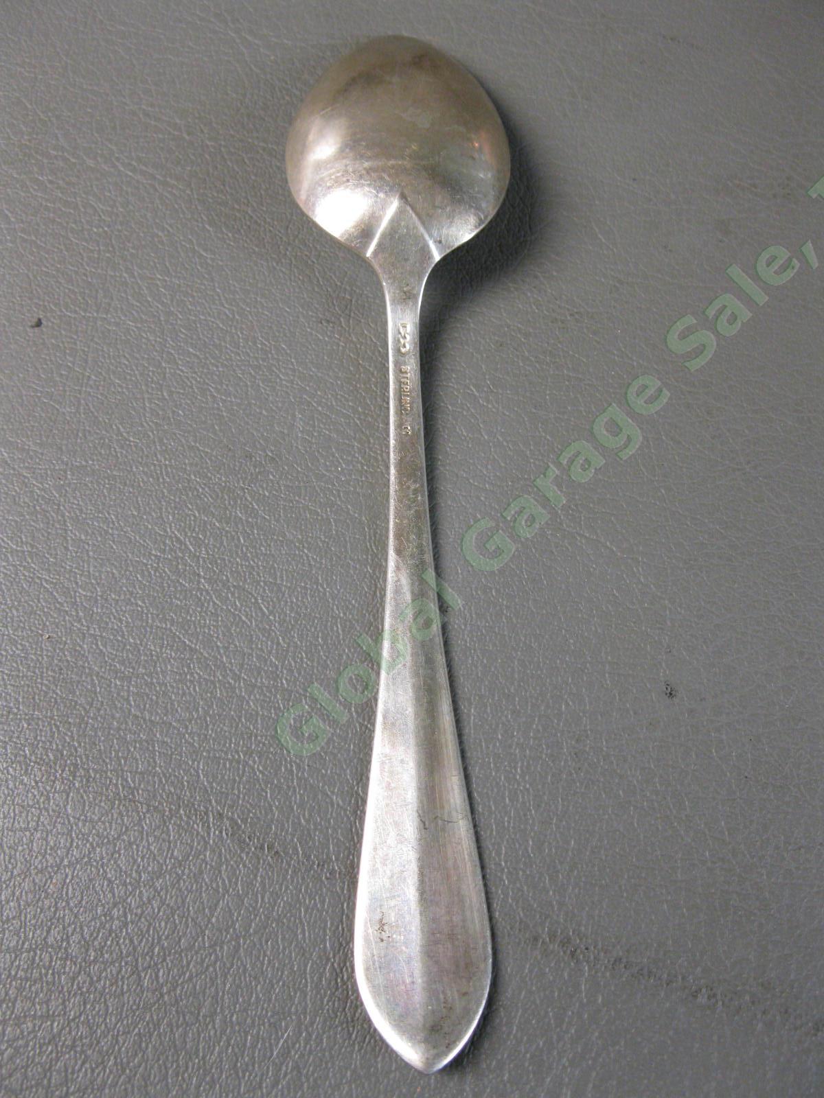 12 Dominick & Haff Pointed Antique Sterling Silver Teaspoon Spoon Set KEM 357g 5