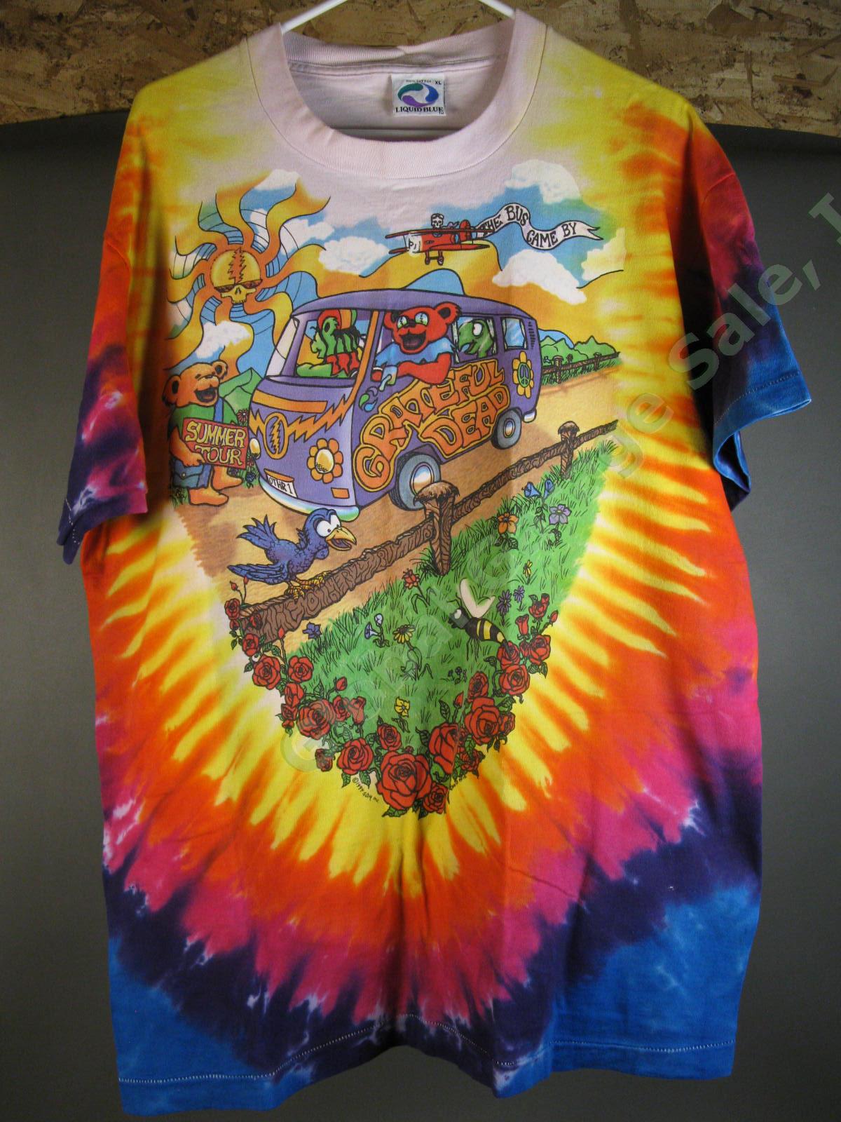 ORIGINAL 1994 Grateful Dead Liquid Blue Summer Tour Tie-Dye T-Shirt Highgate VT