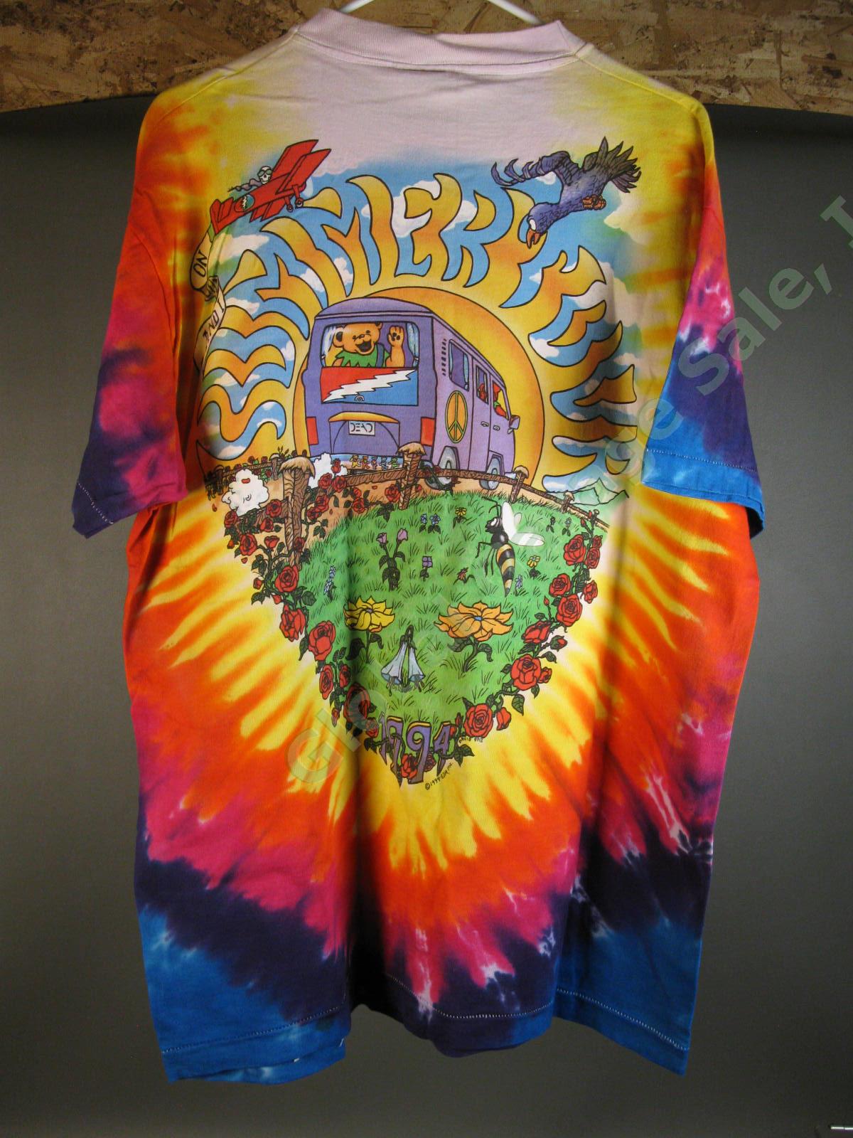 ORIGINAL 1994 Grateful Dead Liquid Blue Summer Tour Tie-Dye T-Shirt Highgate VT 1