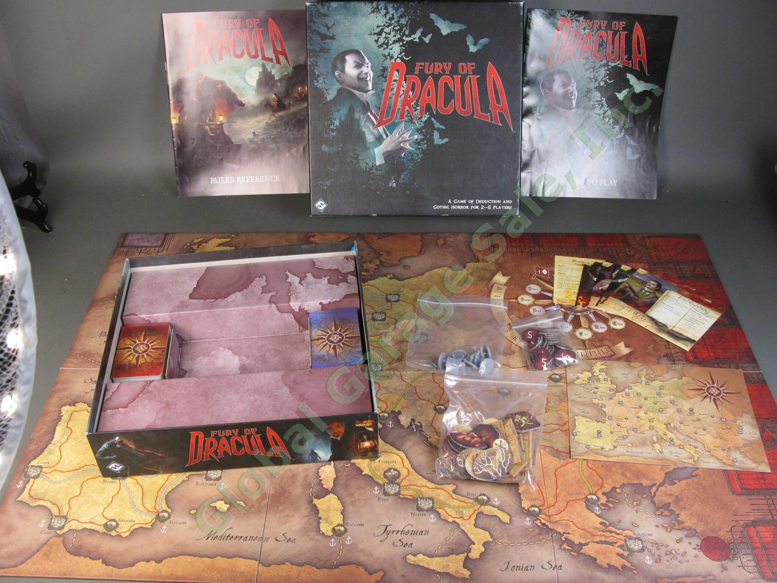 100% COMPLETE 2015 Fury of Dracula Board Game 3rd Edition FFG Fantasy Flight NR 2