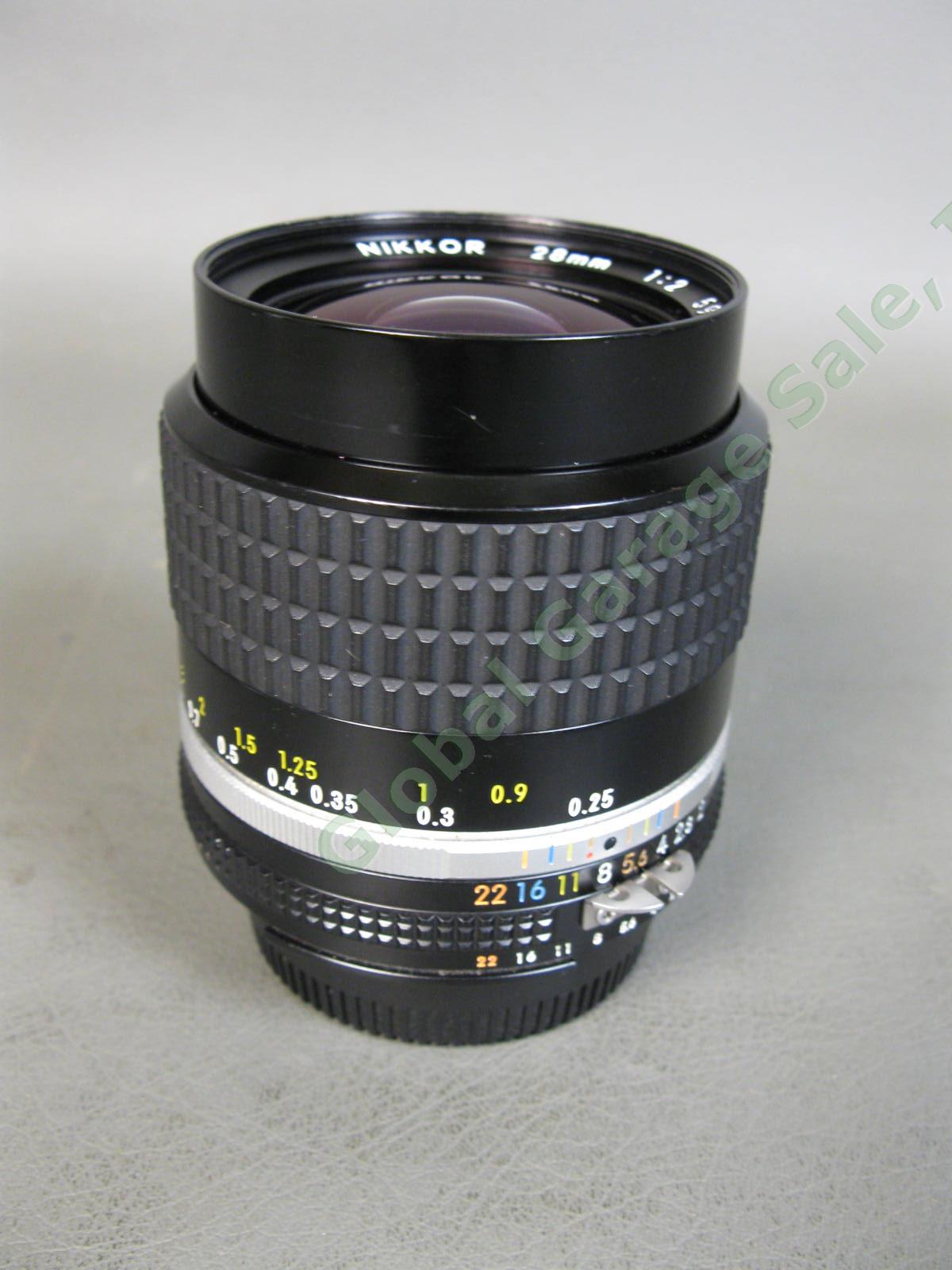 Nikon Nikkor 28mm f2.0 1:2 AI-S MF Manual Focus Wide Angle Prime Camera Lens NR 5