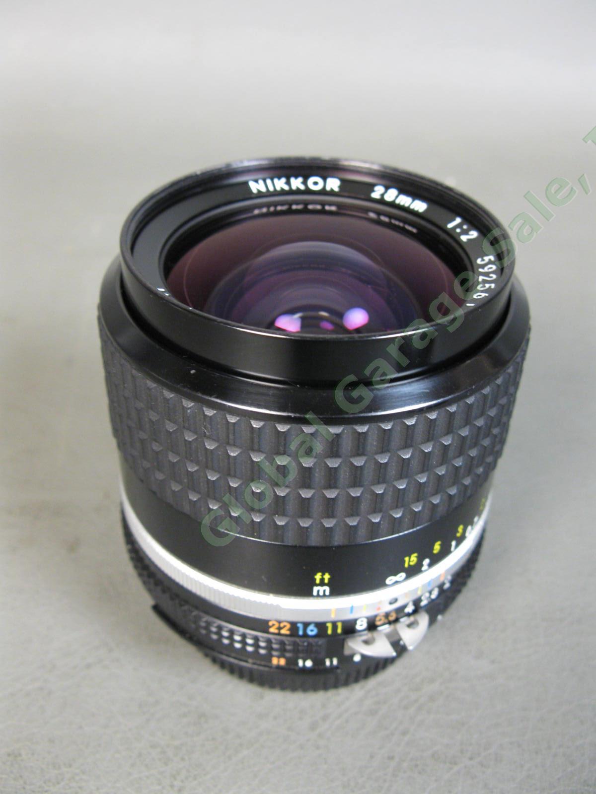 Nikon Nikkor 28mm f2.0 1:2 AI-S MF Manual Focus Wide Angle Prime Camera Lens NR 6