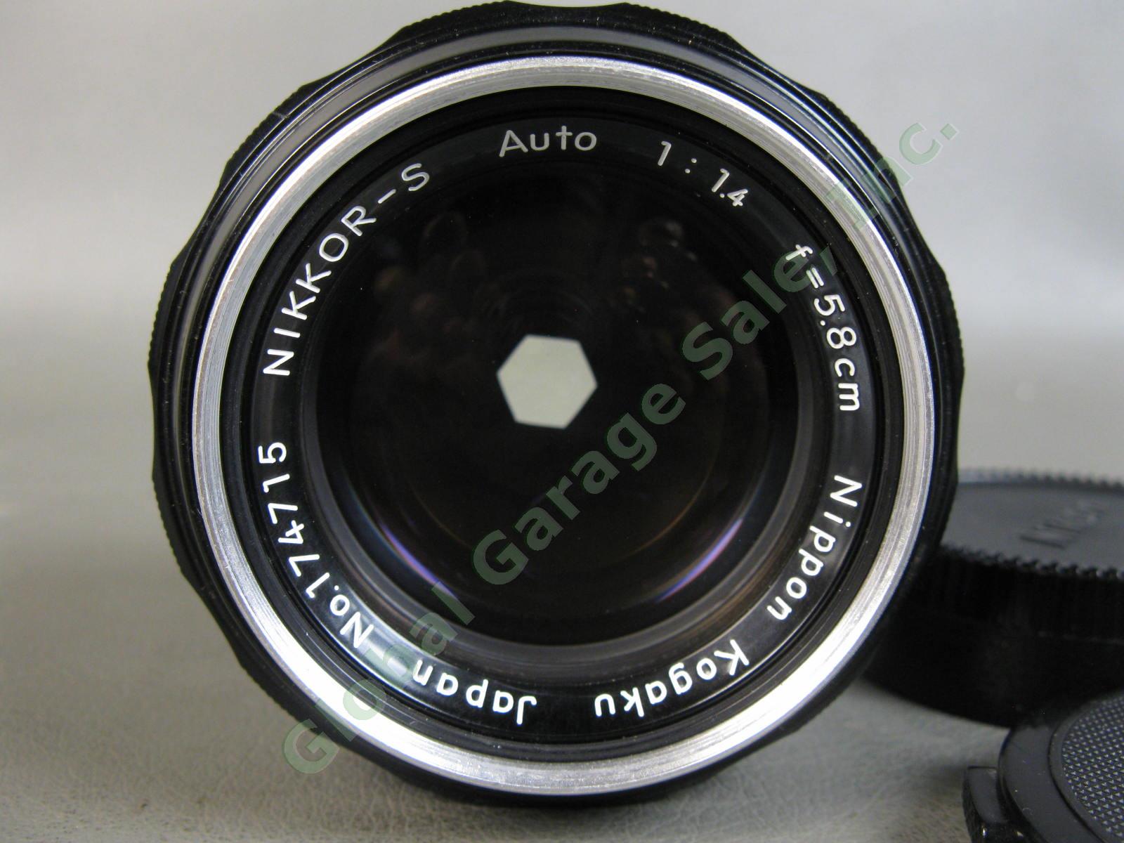 Nikon Nikkor-S Auto 5.8cm 58mm f1.4 Non AI Type 5 Feet Prime Camera Lens Japan