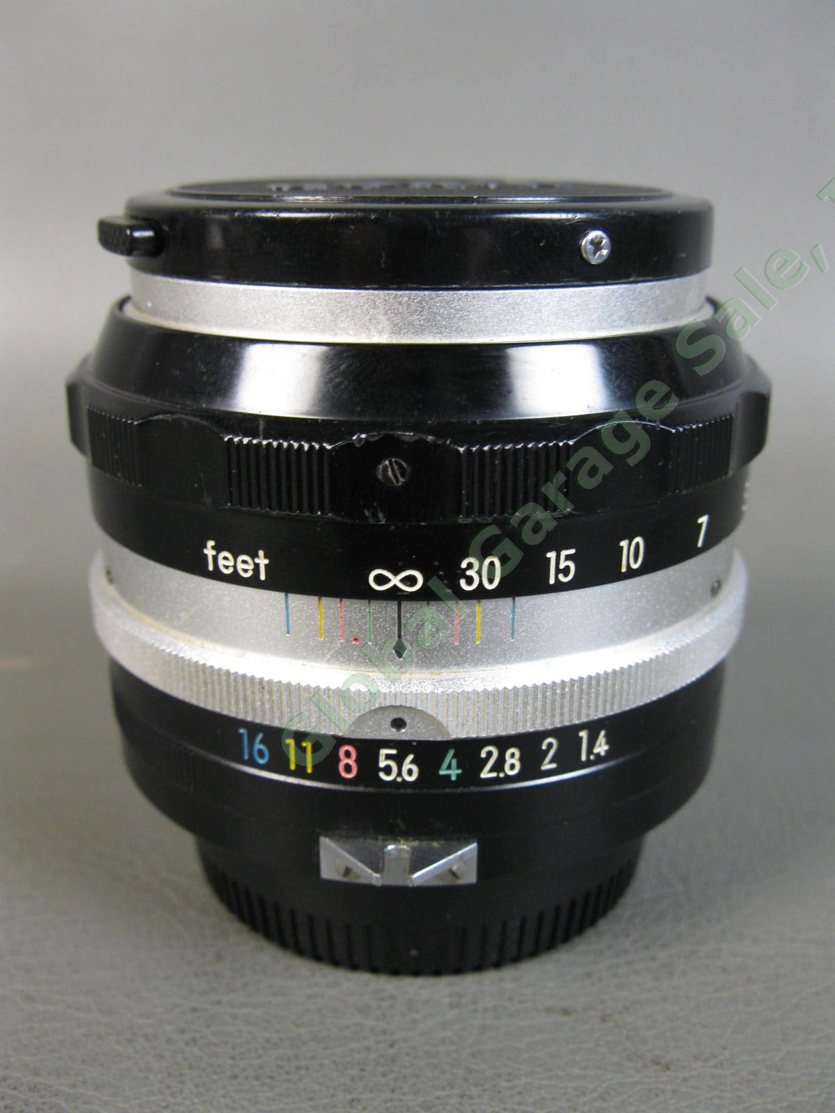 Nikon Nikkor-S Auto 5.8cm 58mm f1.4 Non AI Type 5 Feet Prime Camera Lens Japan 5