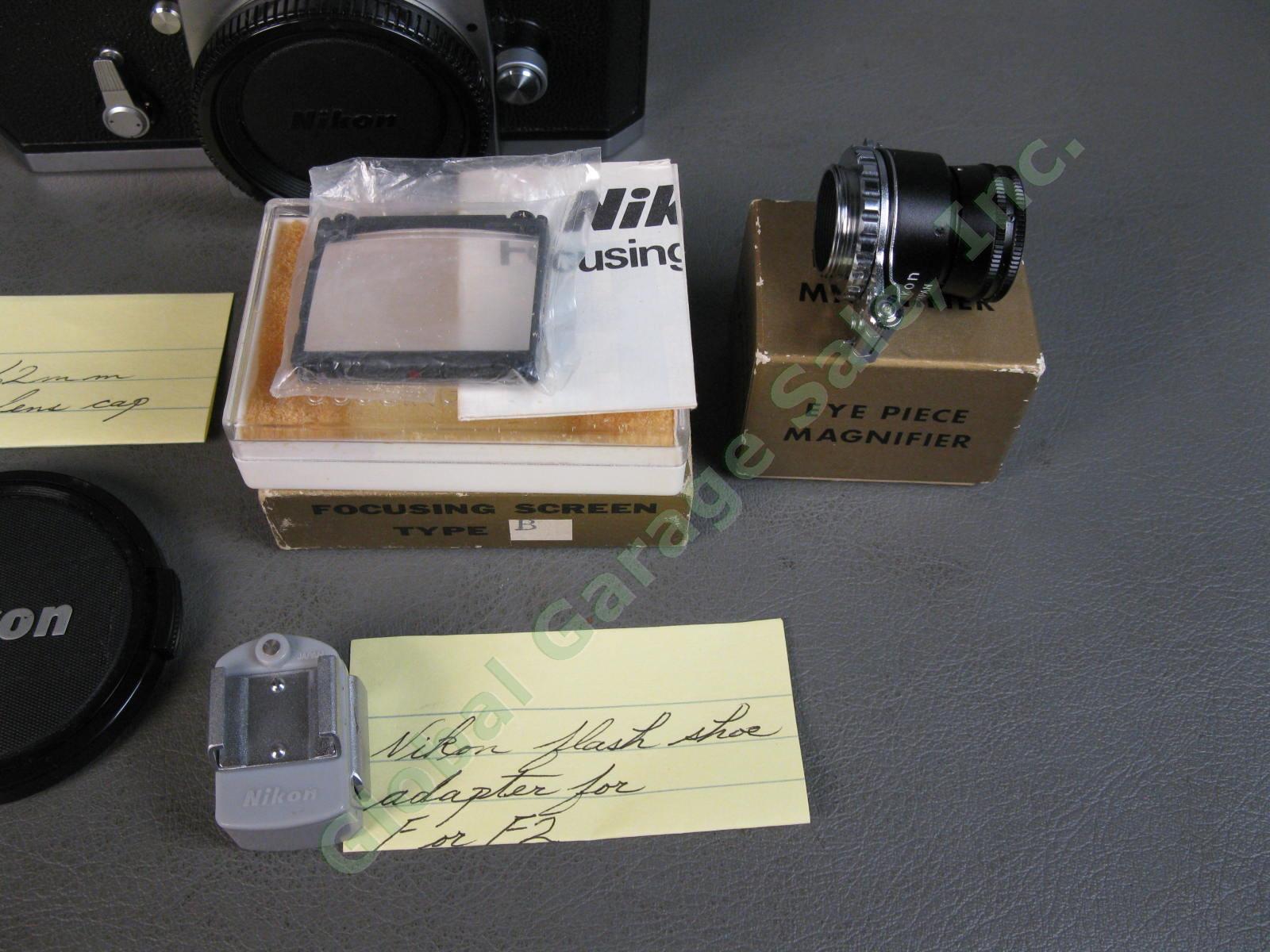 Nikon F Chrome 35mm Film Camera Body Eye Level View Finder Flash Shoe MORE NR 2