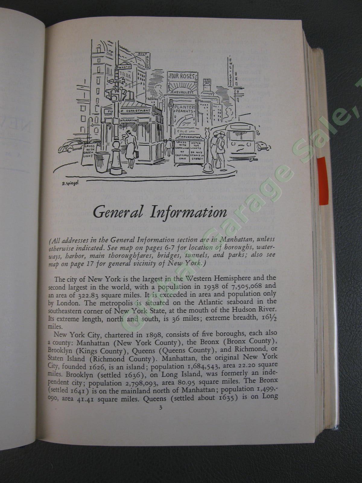 ORIGINAL 1939 New York City Guide Federal Writers Project Random House Map Great 8