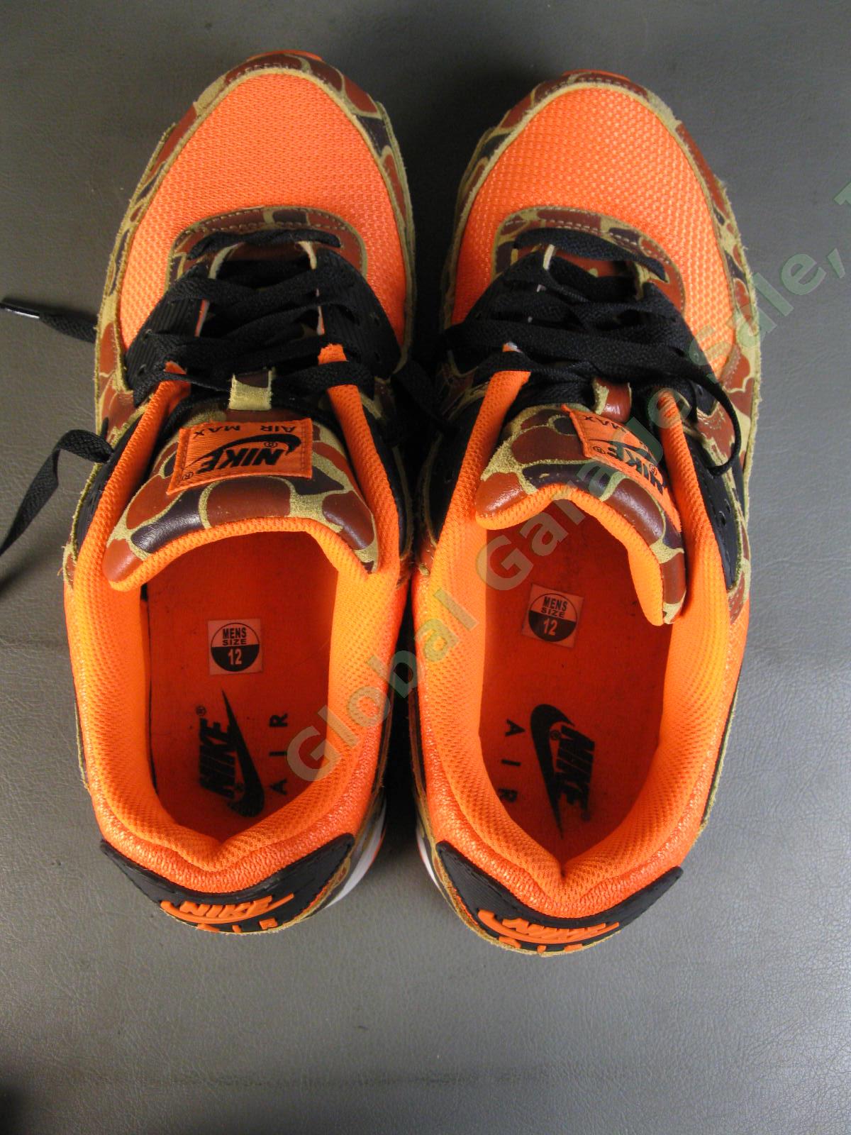 Nike Air Max 90 Orange Duck Camo Shoes CW4039-800 US Men Size 12 Excellent Shape 5