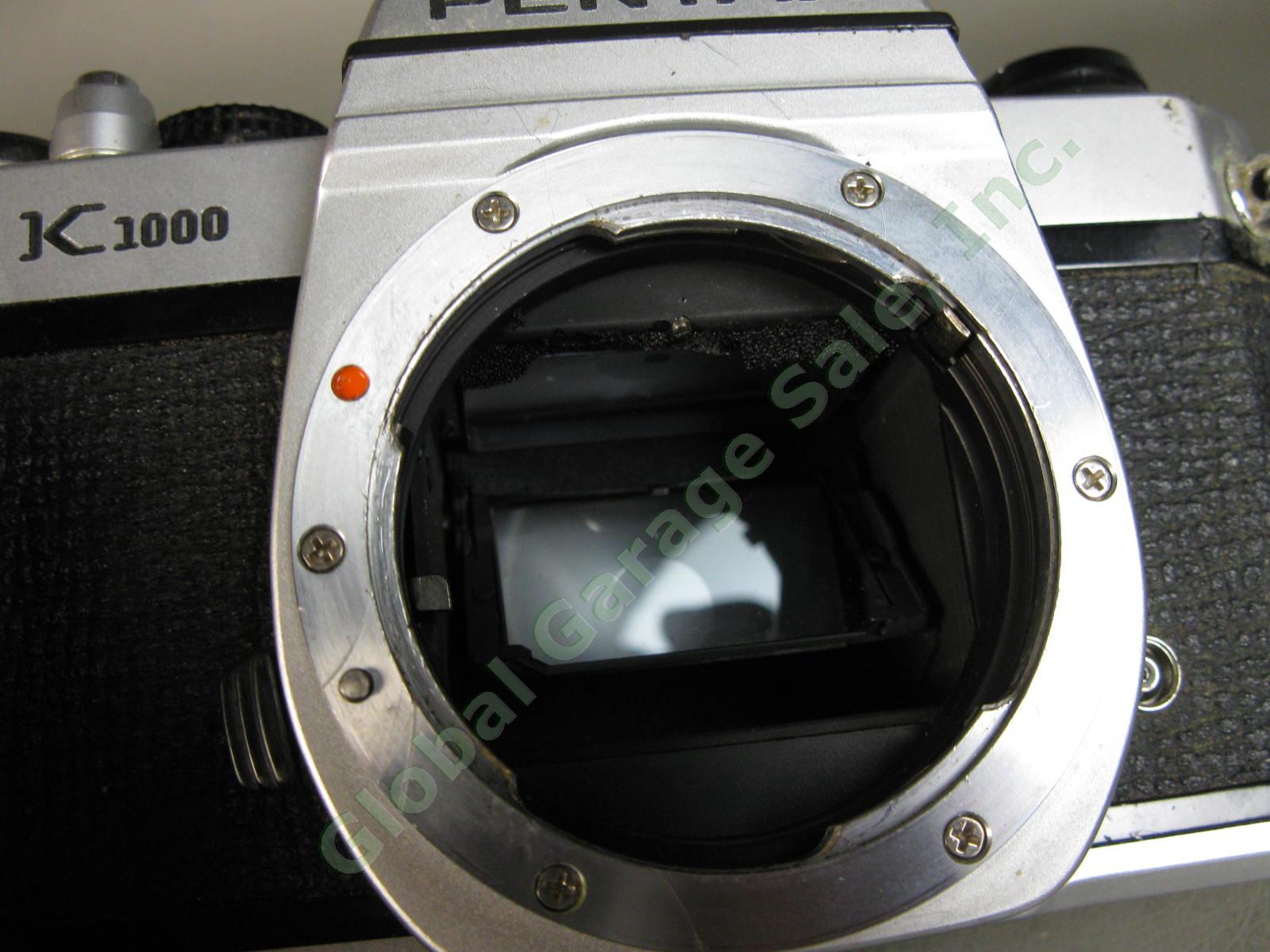 Asahi Pentax K1000 35mm SLR Film Camera M 1:2 50mm Lens 75-230 Zoom Kit LOT Set 2
