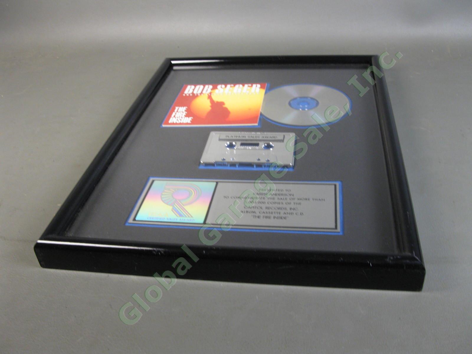 RIAA Bob Seger Silver Bullet Band The Fire Inside Platinum Record Sales Award NR 1