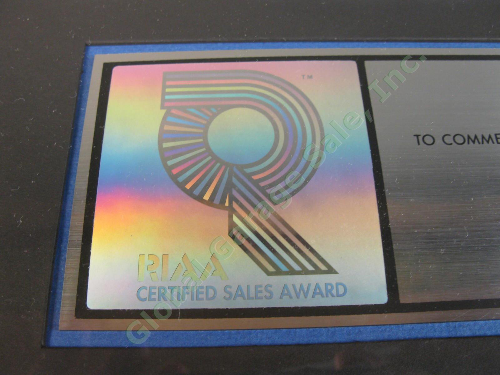 RIAA Bob Seger Silver Bullet Band The Fire Inside Platinum Record Sales Award NR 2