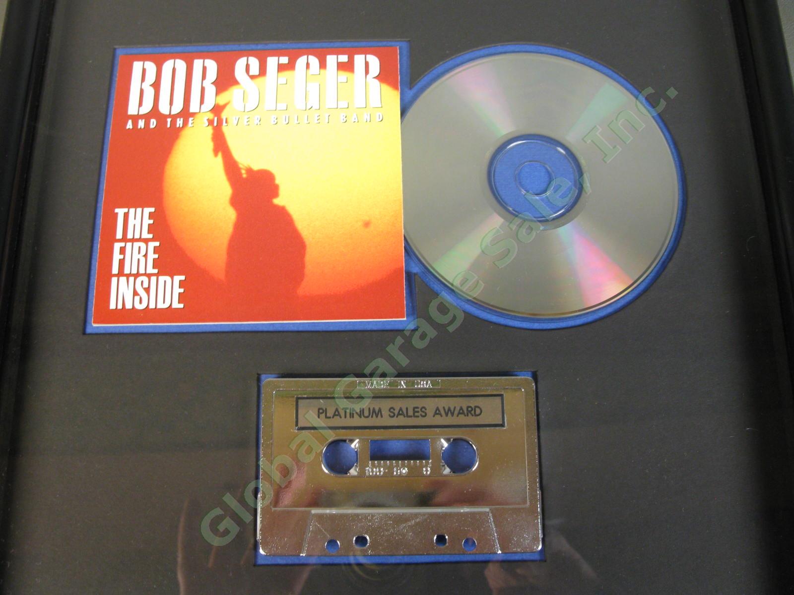 RIAA Bob Seger Silver Bullet Band The Fire Inside Platinum Record Sales Award NR 3