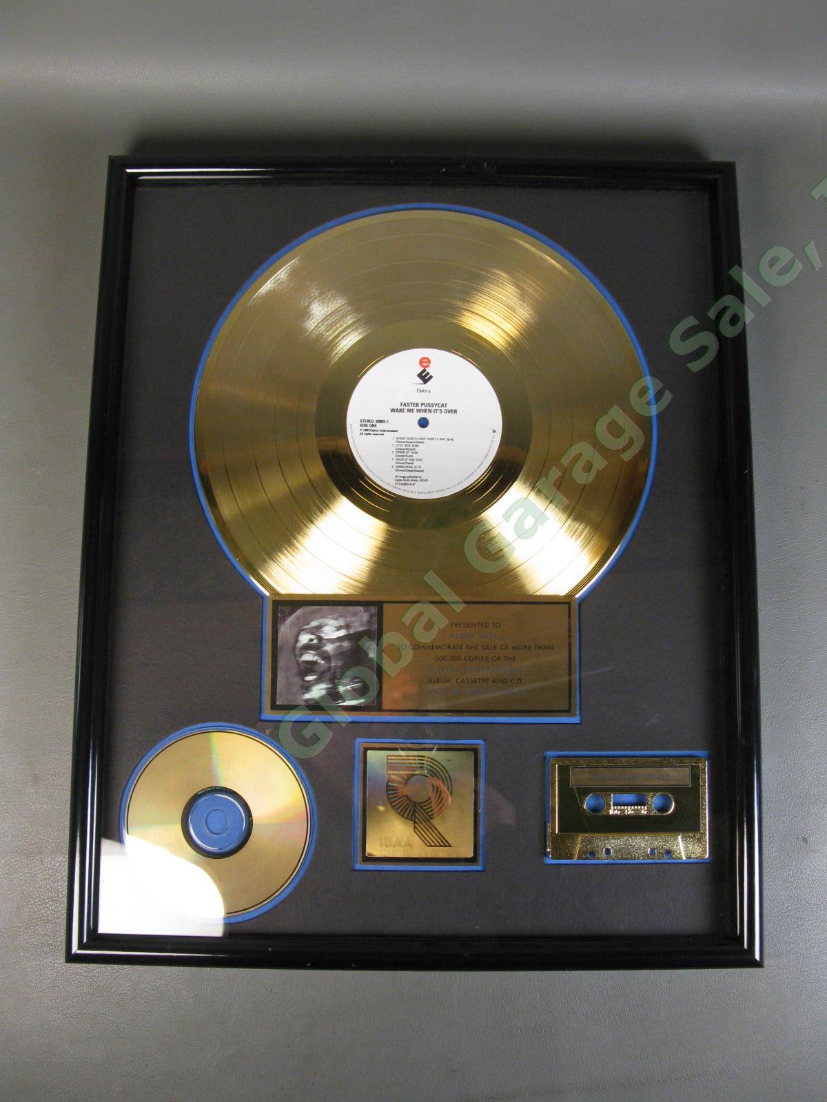 RIAA Gold Elektra Record Sales Award Faster Pussycat Wake Me When It