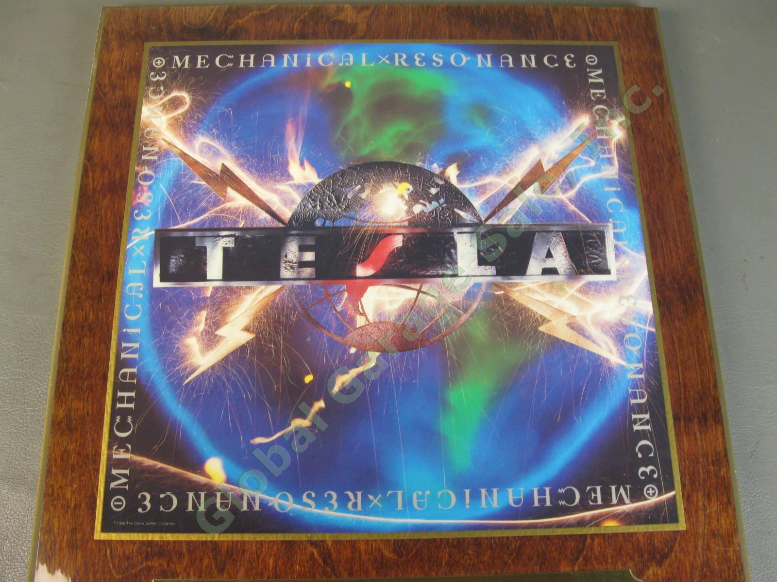 Tesla Mechanical Resonance Geffen Records 1987 Gold Sales Award Wood Plaque NR 3