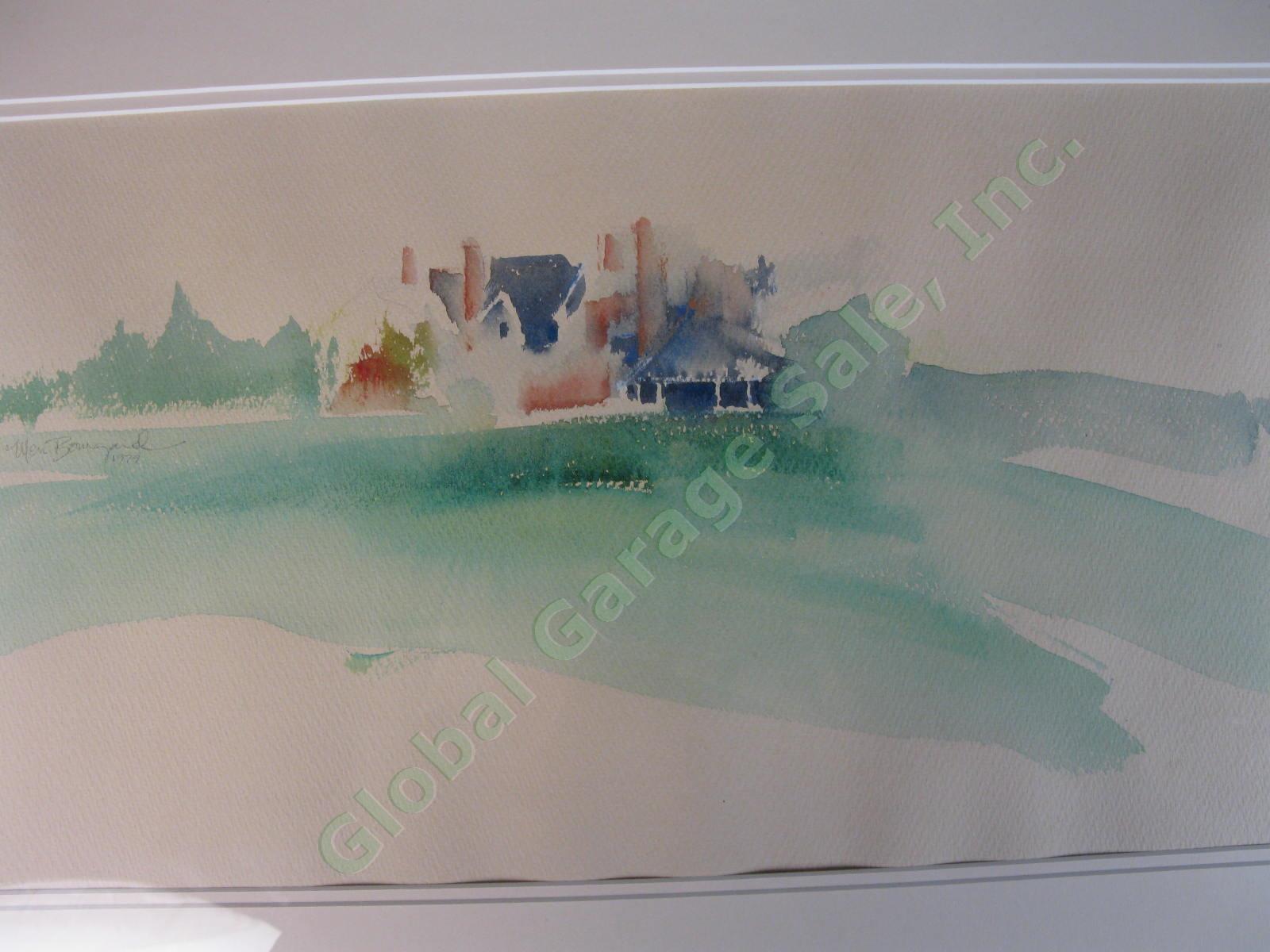 Original 1979 Meri Bourgard Shelburne Farms Vermont Signed Watercolor Painting 1