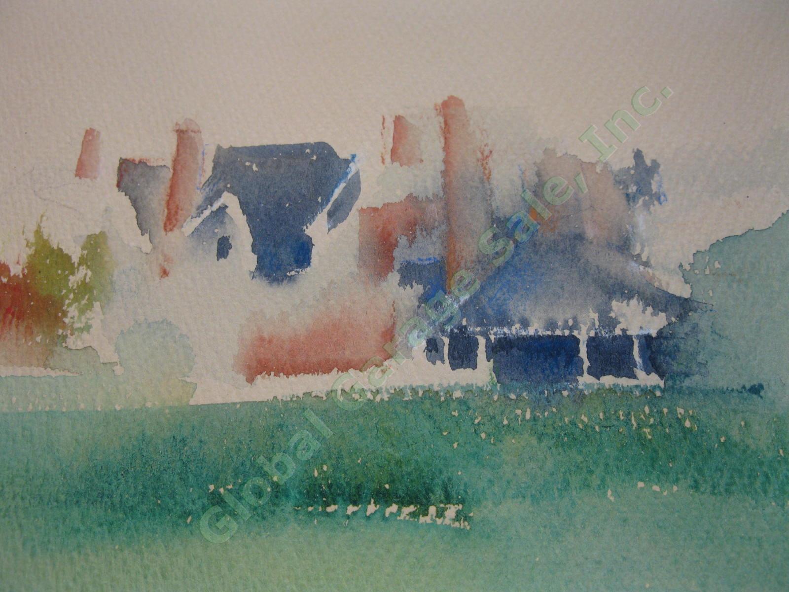 Original 1979 Meri Bourgard Shelburne Farms Vermont Signed Watercolor Painting 2