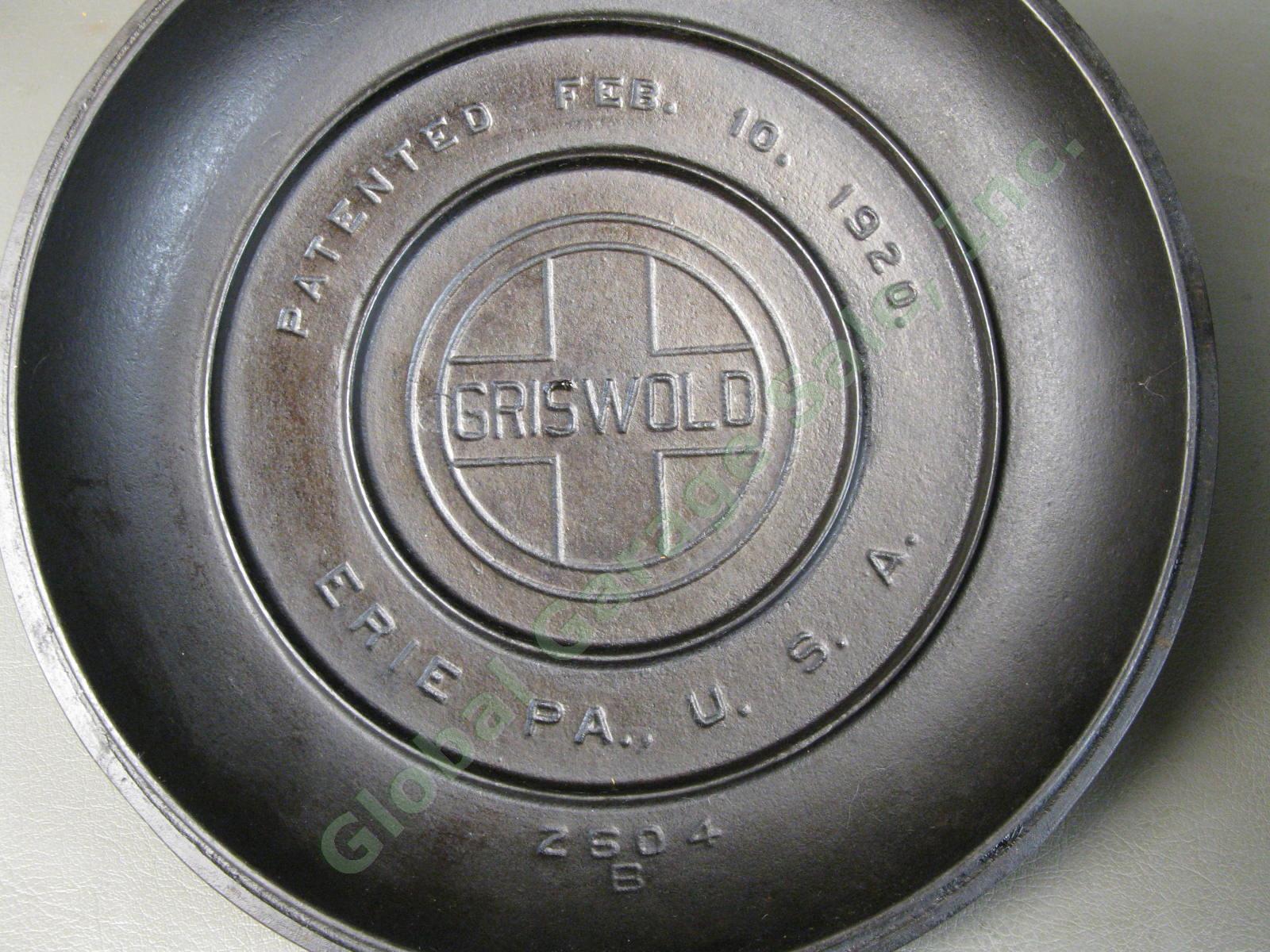 Antique Griswold Cast Iron No 7 Tite-Top Dutch Oven 2603B 2604B Lid Erie 1920 NR 4