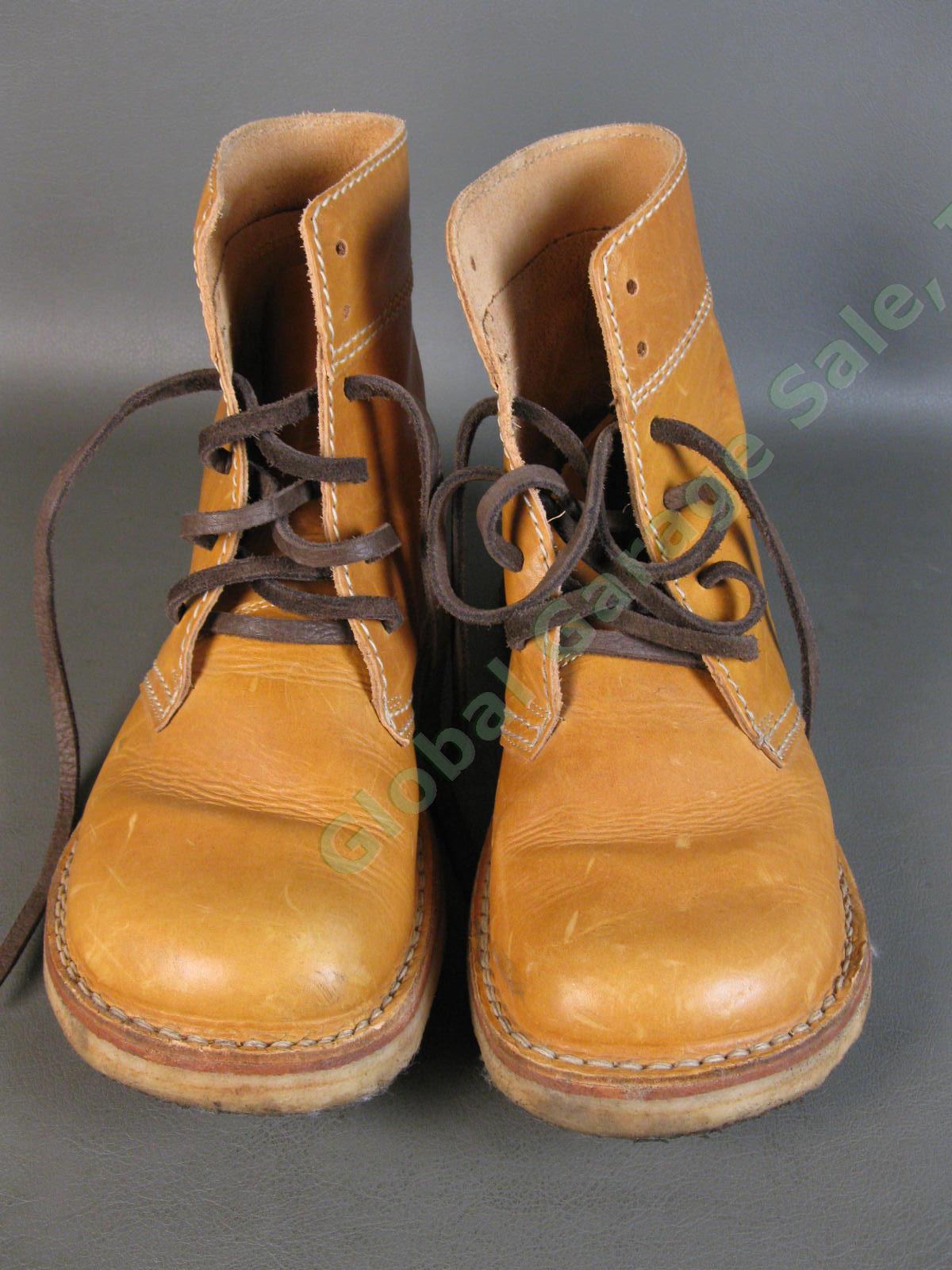 Original Danish Duckfeet Faborg EU 44 Bio Gold Brown Leather High Lace Up Boots 2