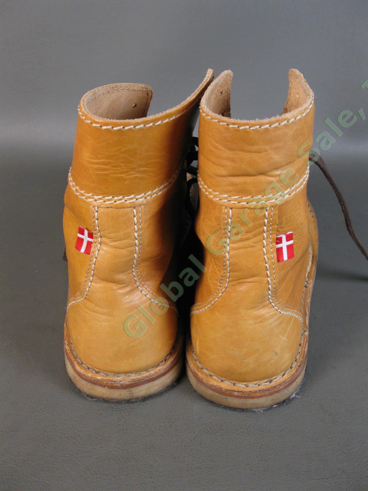 Original Danish Duckfeet Faborg EU 44 Bio Gold Brown Leather High Lace Up Boots 3