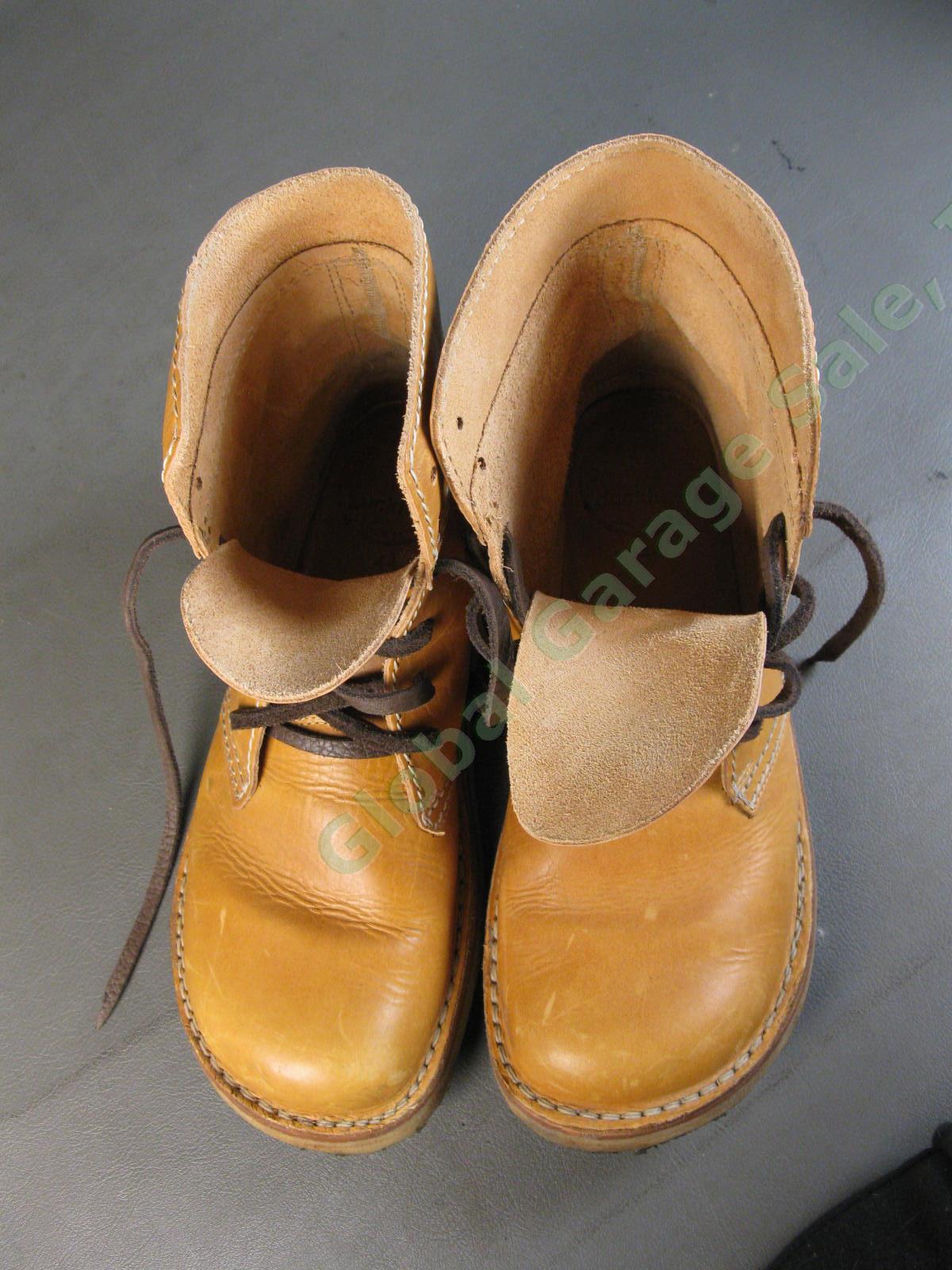 Original Danish Duckfeet Faborg EU 44 Bio Gold Brown Leather High Lace Up Boots 4