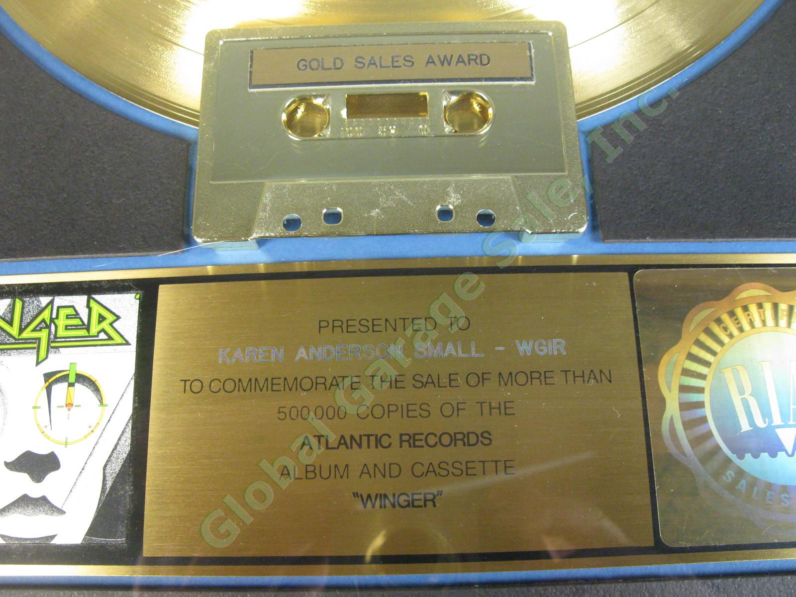 1989 RIAA Gold Atlantic Record Sales Award Kip Winger Debut Album 1988 Madalaine 1