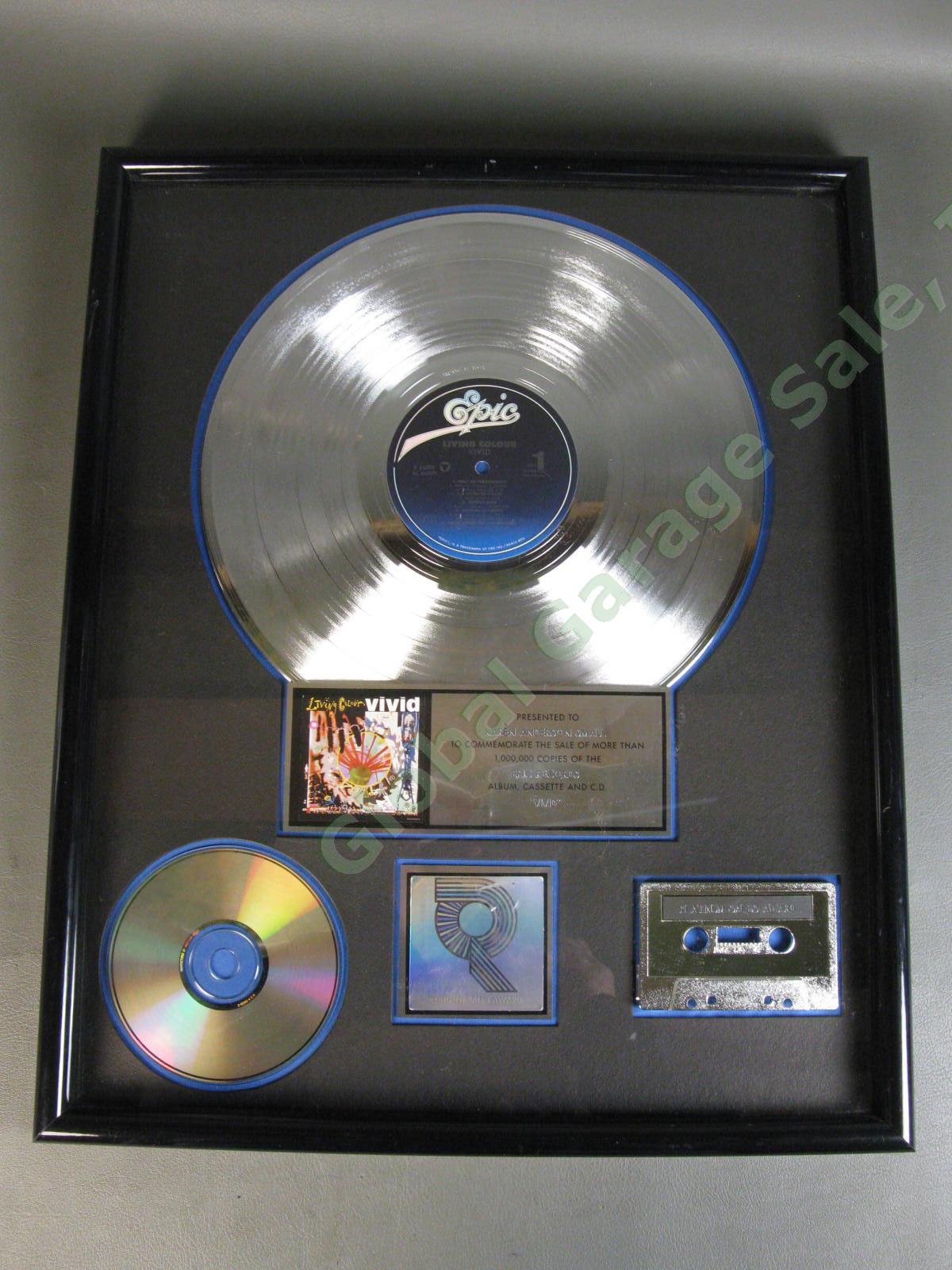 1989 RIAA Certified Living Colour 1988 VIVID Platinum Record Album Sales Award