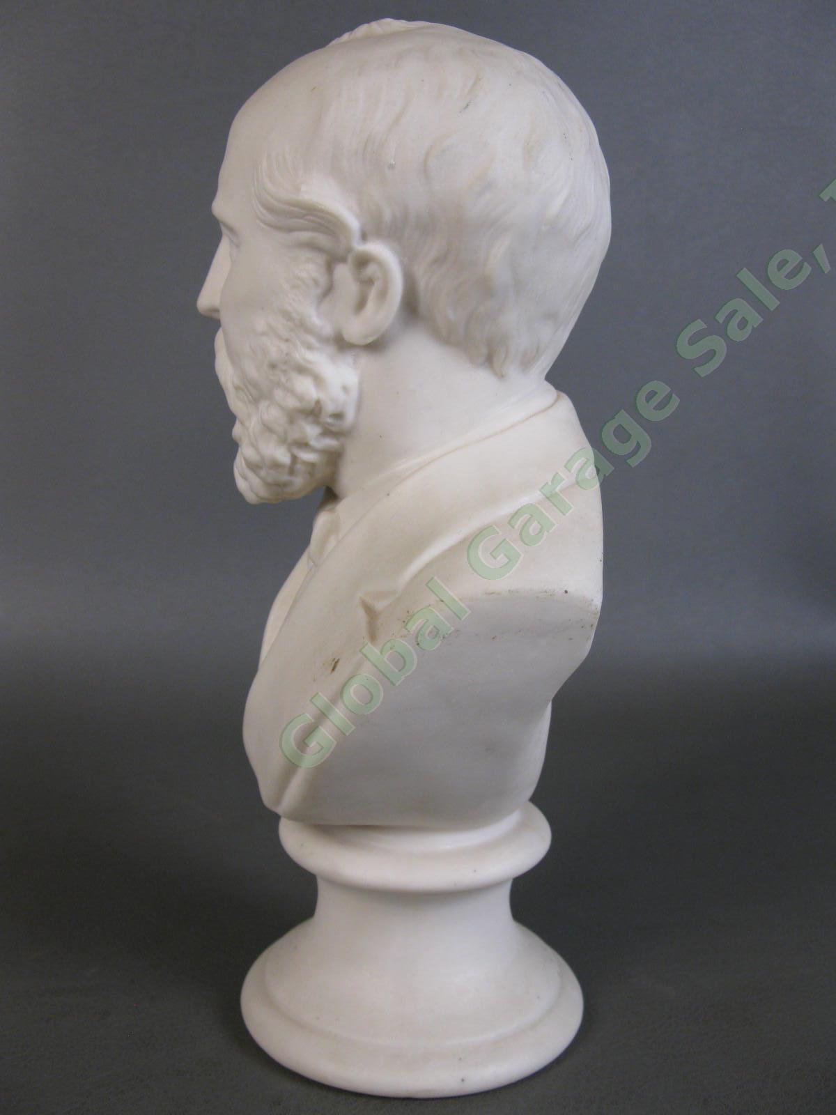 Antique President James A Garfield JW Westmacott Parian Ware Bust Statue Head 1