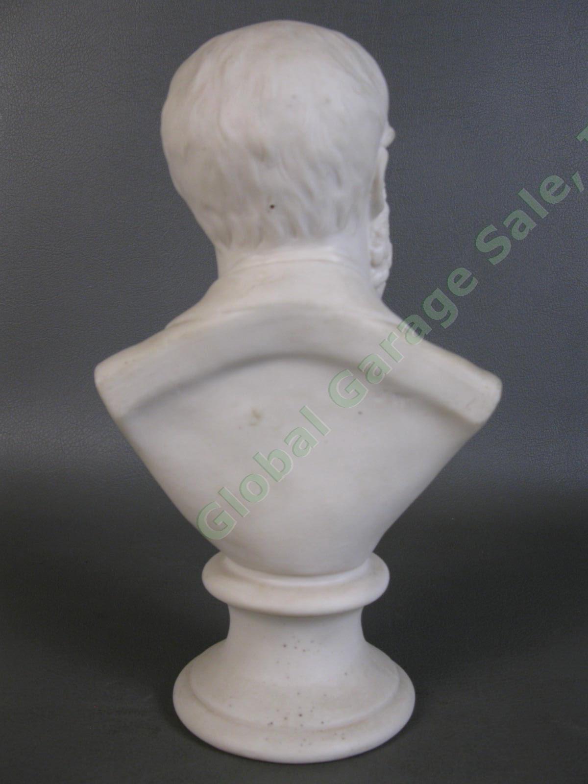 Antique President James A Garfield JW Westmacott Parian Ware Bust Statue Head 2